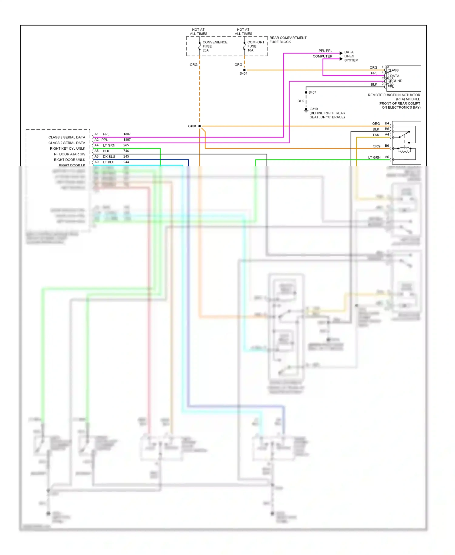 Cadillac Eldorado X (1992-2002) (left kick panel) wiring diagram  (12 of 16)