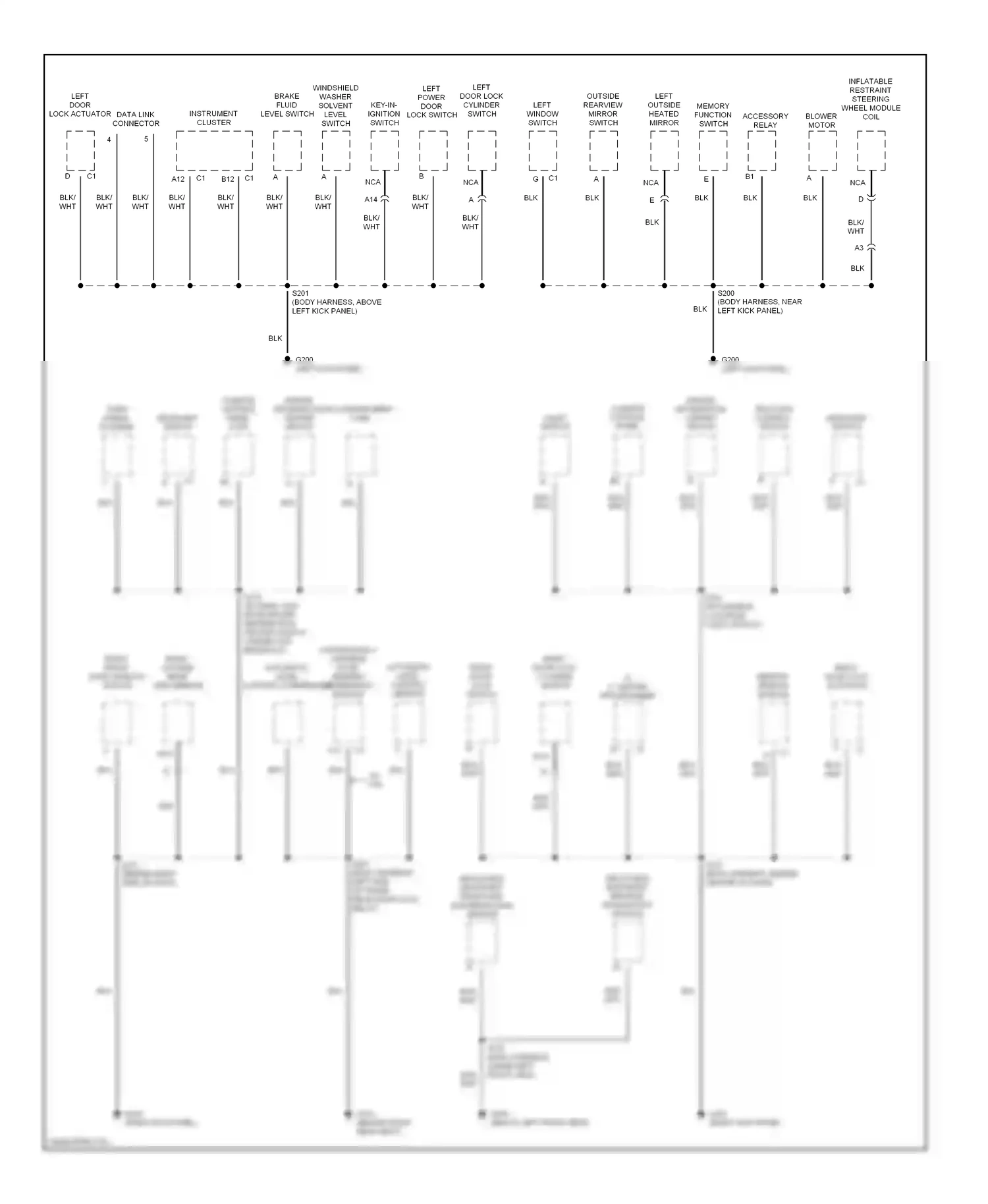 Cadillac Eldorado X (1992-2002) (left kick panel) wiring diagram  (6 of 16)