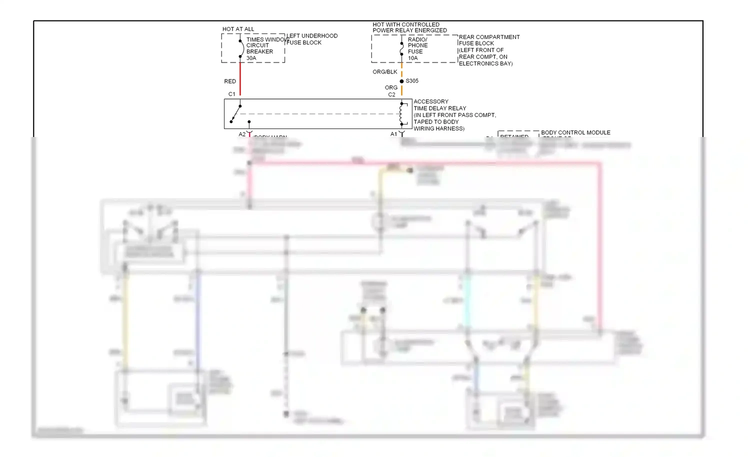 Cadillac Eldorado X (1992-2002) (left kick panel) wiring diagram  (13 of 16)