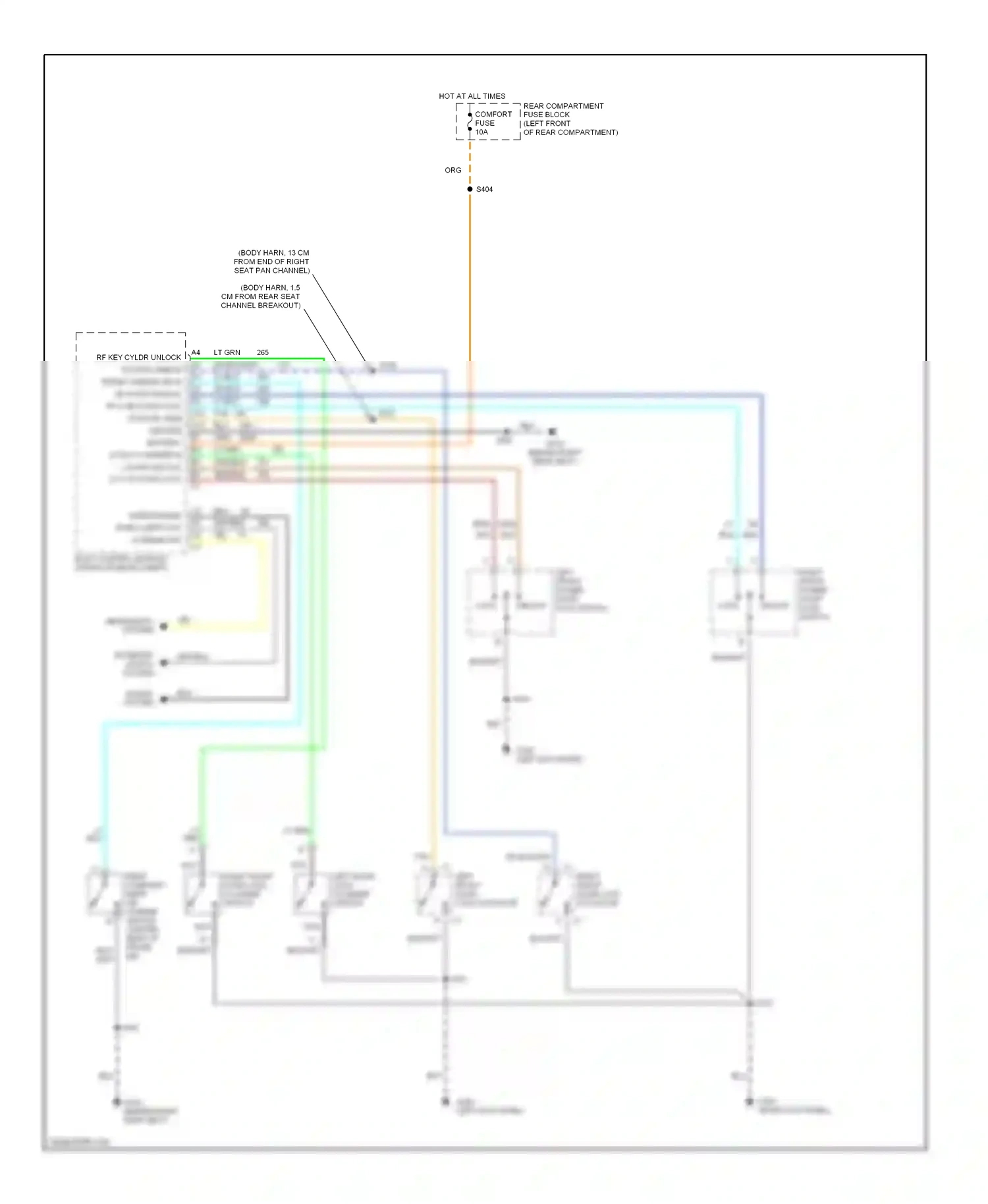 Cadillac Eldorado X (1992-2002) lock wiring diagram  (1 of 2)