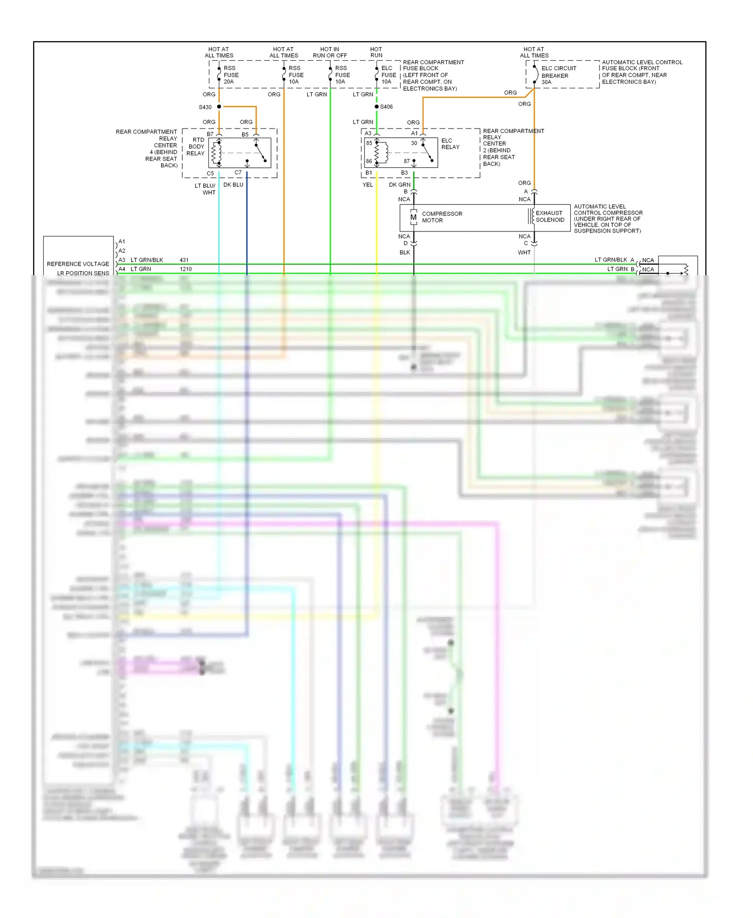 Cadillac Eldorado X (1992-2002) reference voltage lr position sens reference voltage rr position sens wiring diagram  (1 of 2)