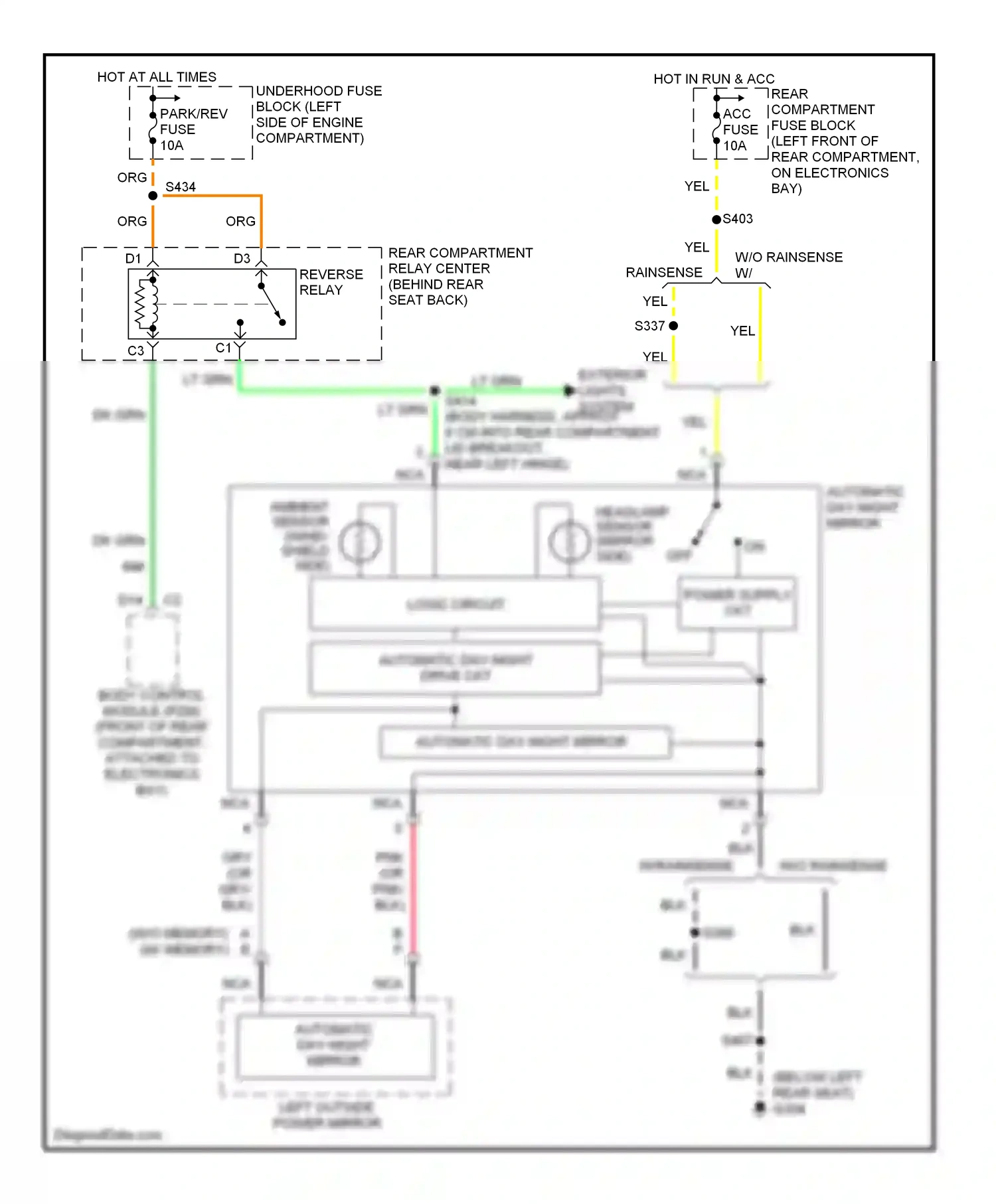 Cadillac Eldorado X (1992-2002) reverse relay wiring diagram  (1 of 1)