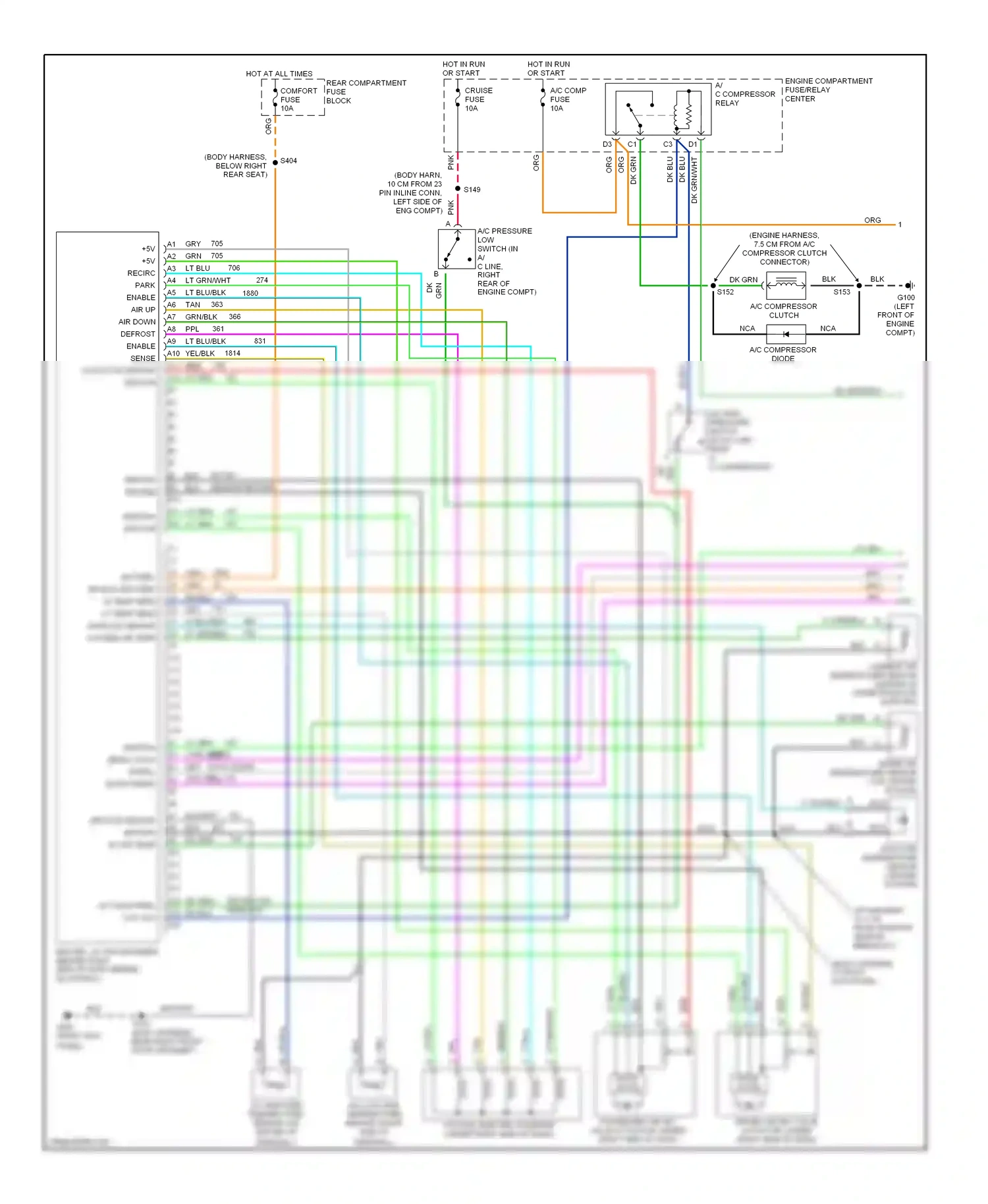 Cadillac Eldorado X (1992-2002) (right kick panel) wiring diagram  (2 of 17)