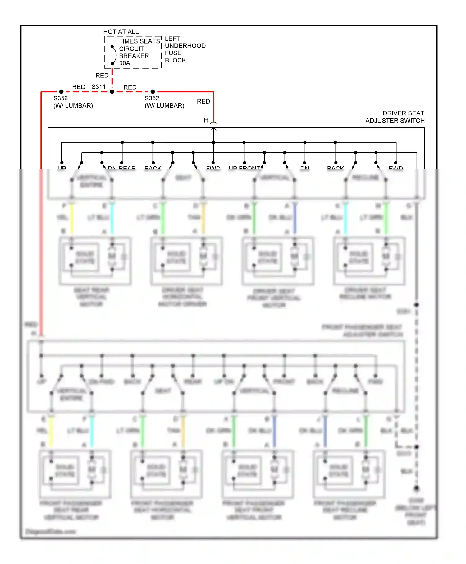 Cadillac Eldorado X (1992-2002) solid state wiring diagram  (1 of 9)