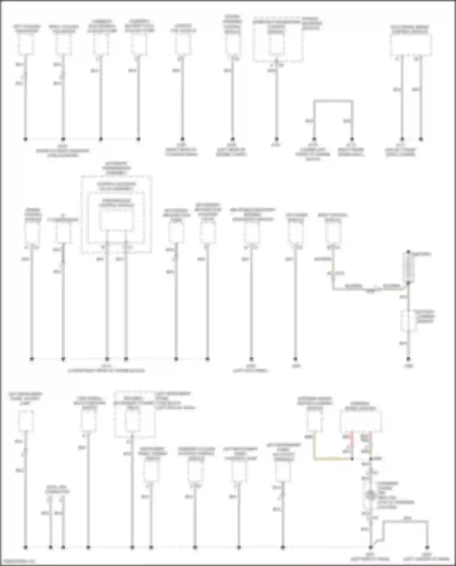 ELR Cadillac I facelift (2015-2016): Ground distribution circuit (2 of 6)