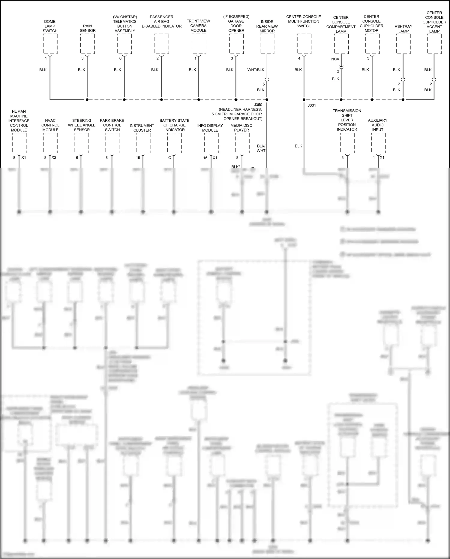 Cadillac ELR I facelift (2015-2016) center console multi-function switch wiring diagram  (2 of 3)