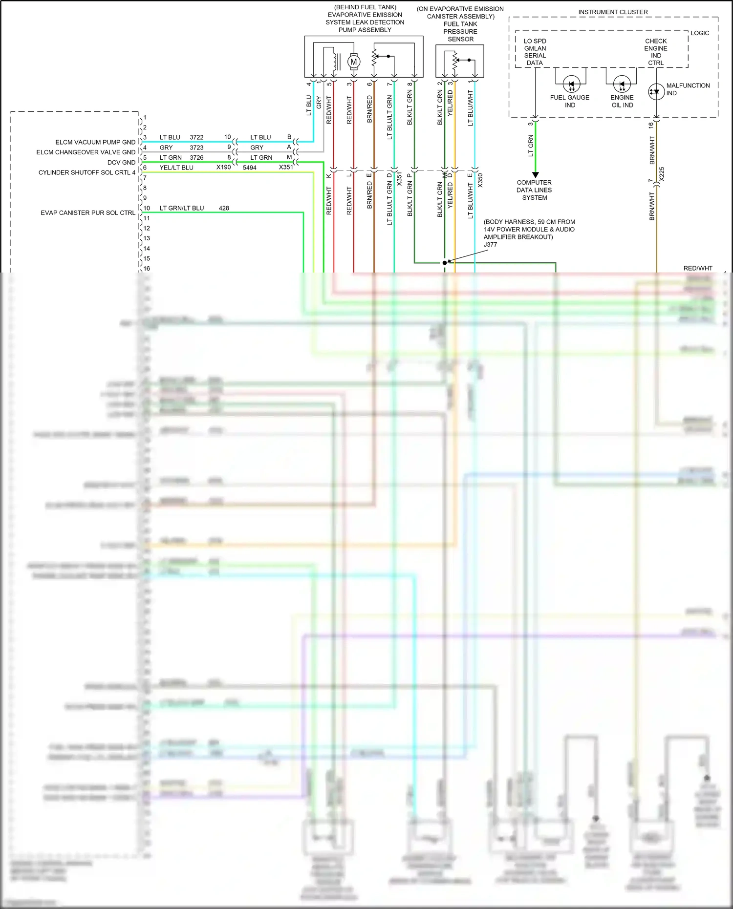 Cadillac ELR I facelift (2015-2016) "check engine" ind ctrl wiring diagram  (1 of 2)
