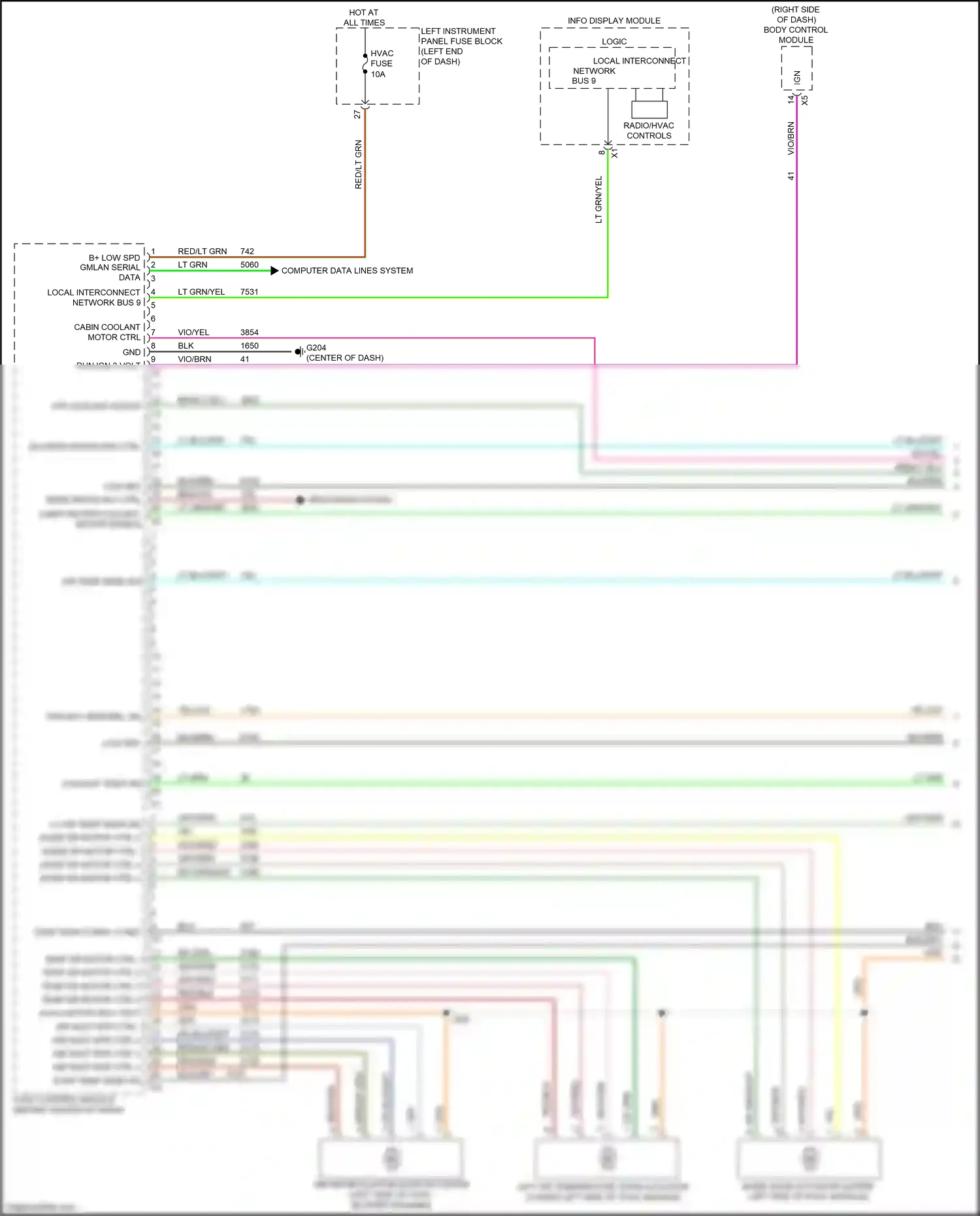 Cadillac ELR I facelift (2015-2016) computer data lines system wiring diagram  (41 of 74)