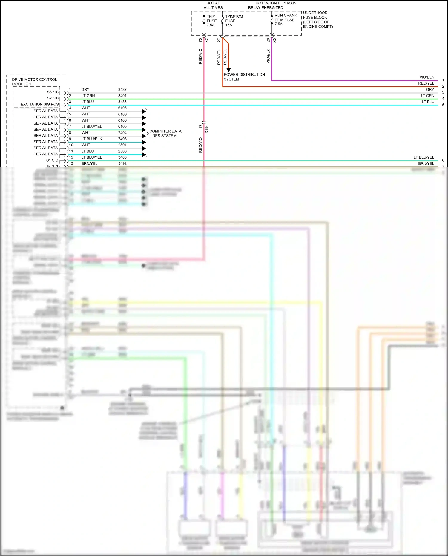 Cadillac ELR I facelift (2015-2016) computer data lines system wiring diagram  (68 of 74)