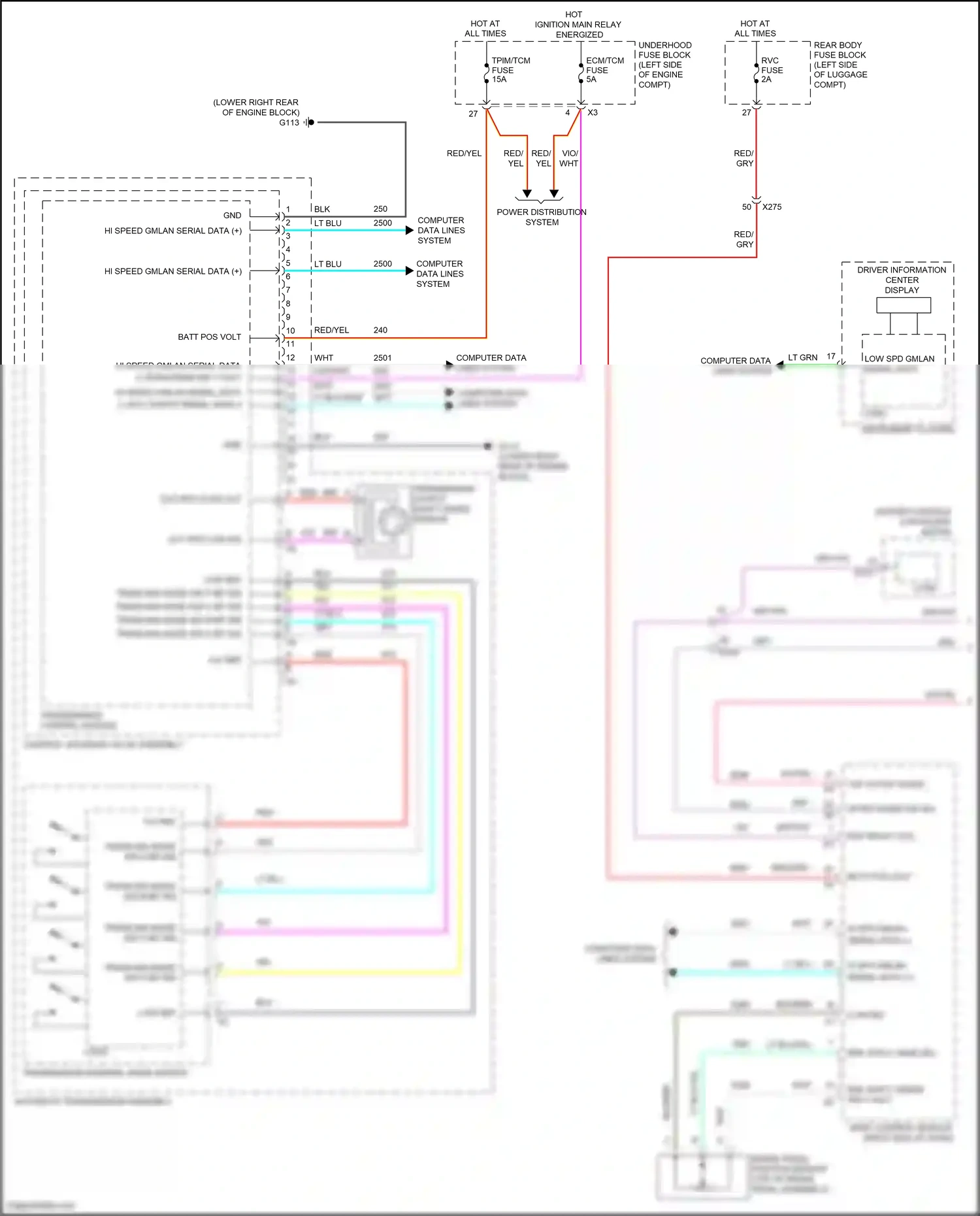 Cadillac ELR I facelift (2015-2016) computer data lines system wiring diagram  (56 of 74)