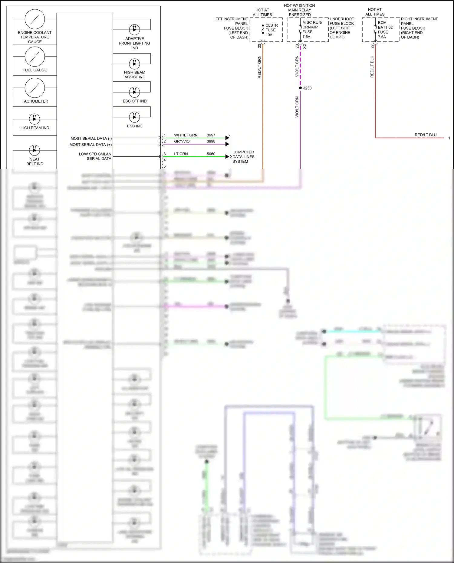 Cadillac ELR I facelift (2015-2016) computer data lines system wiring diagram  (63 of 74)