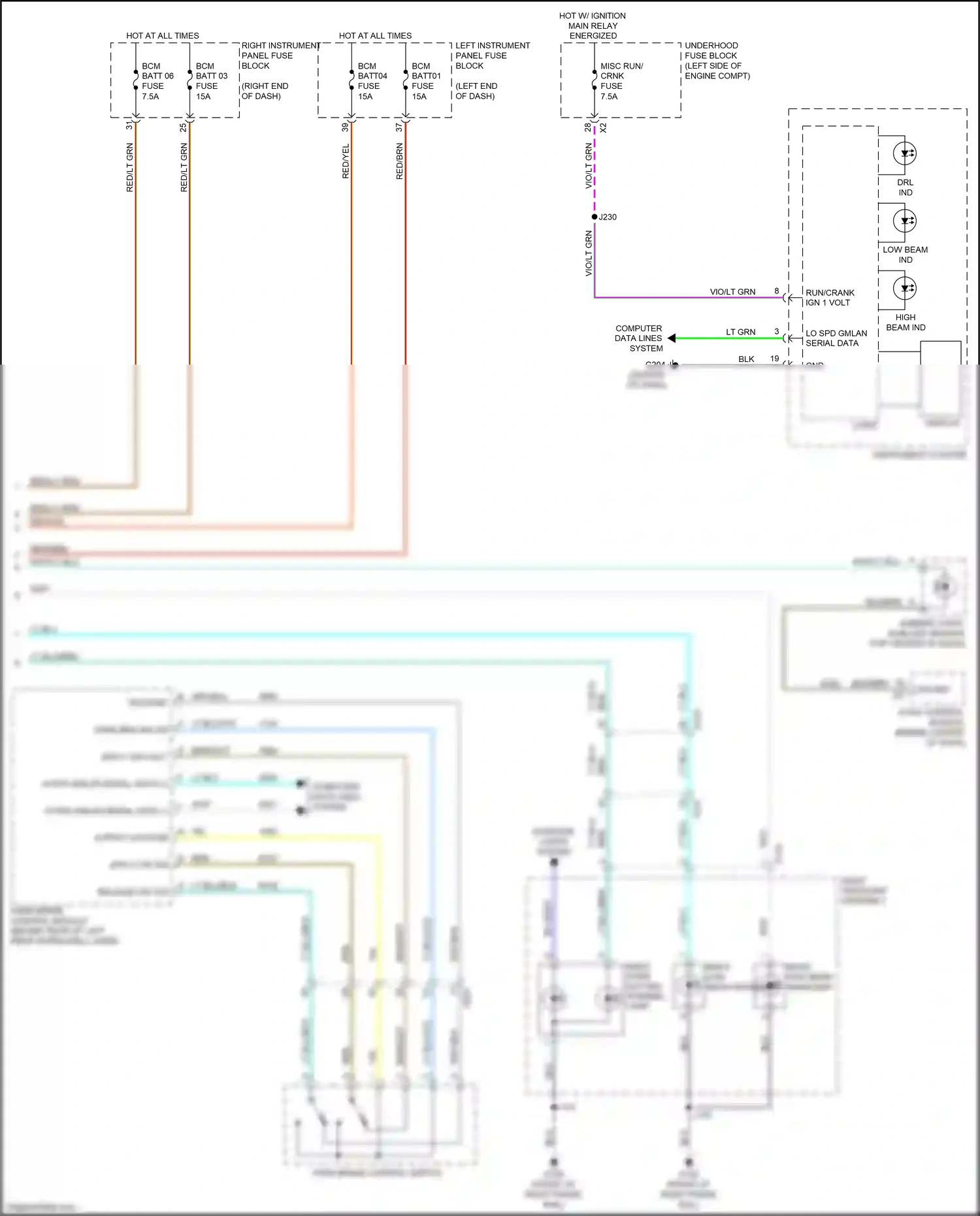 Cadillac ELR I facelift (2015-2016) computer data lines system wiring diagram  (26 of 74)
