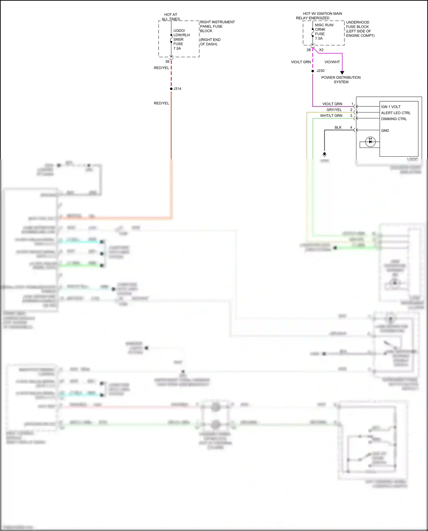 Cadillac ELR I facelift (2015-2016) front view camera module wiring diagram  (4 of 5)