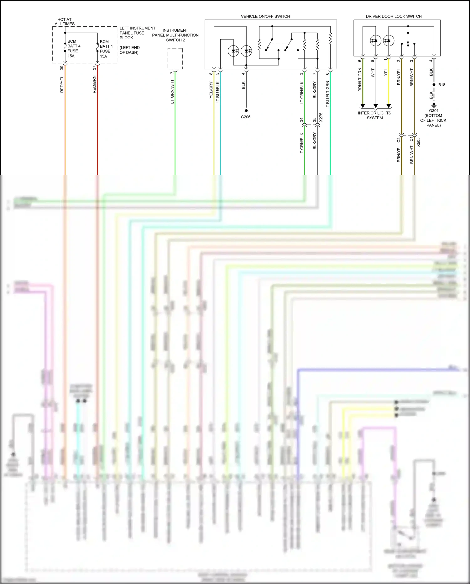 Cadillac ELR I facelift (2015-2016) instrument panel multi-function switch 2 wiring diagram  (1 of 6)