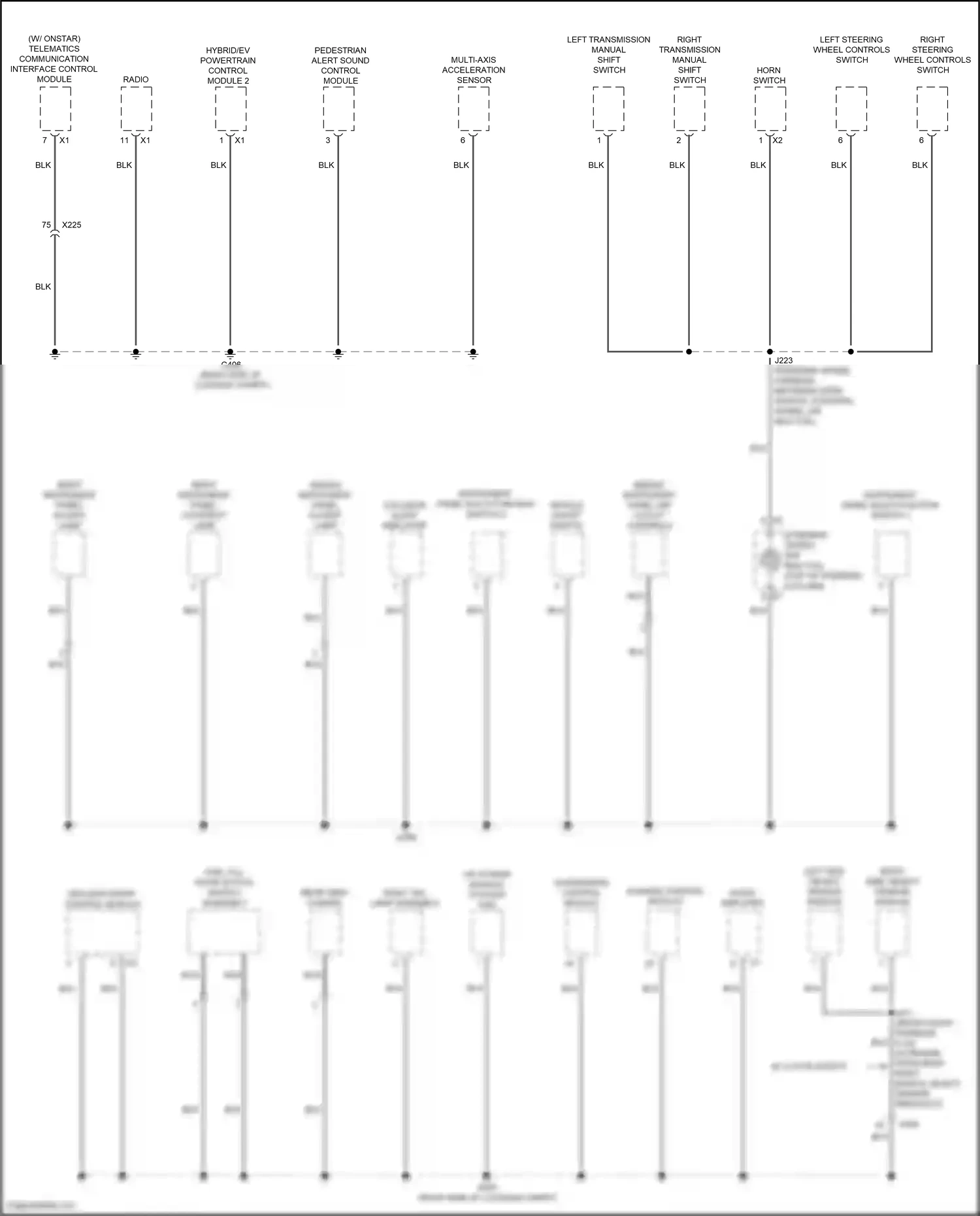 Cadillac ELR I facelift (2015-2016) instrument panel multi-function switch 2 wiring diagram  (2 of 6)