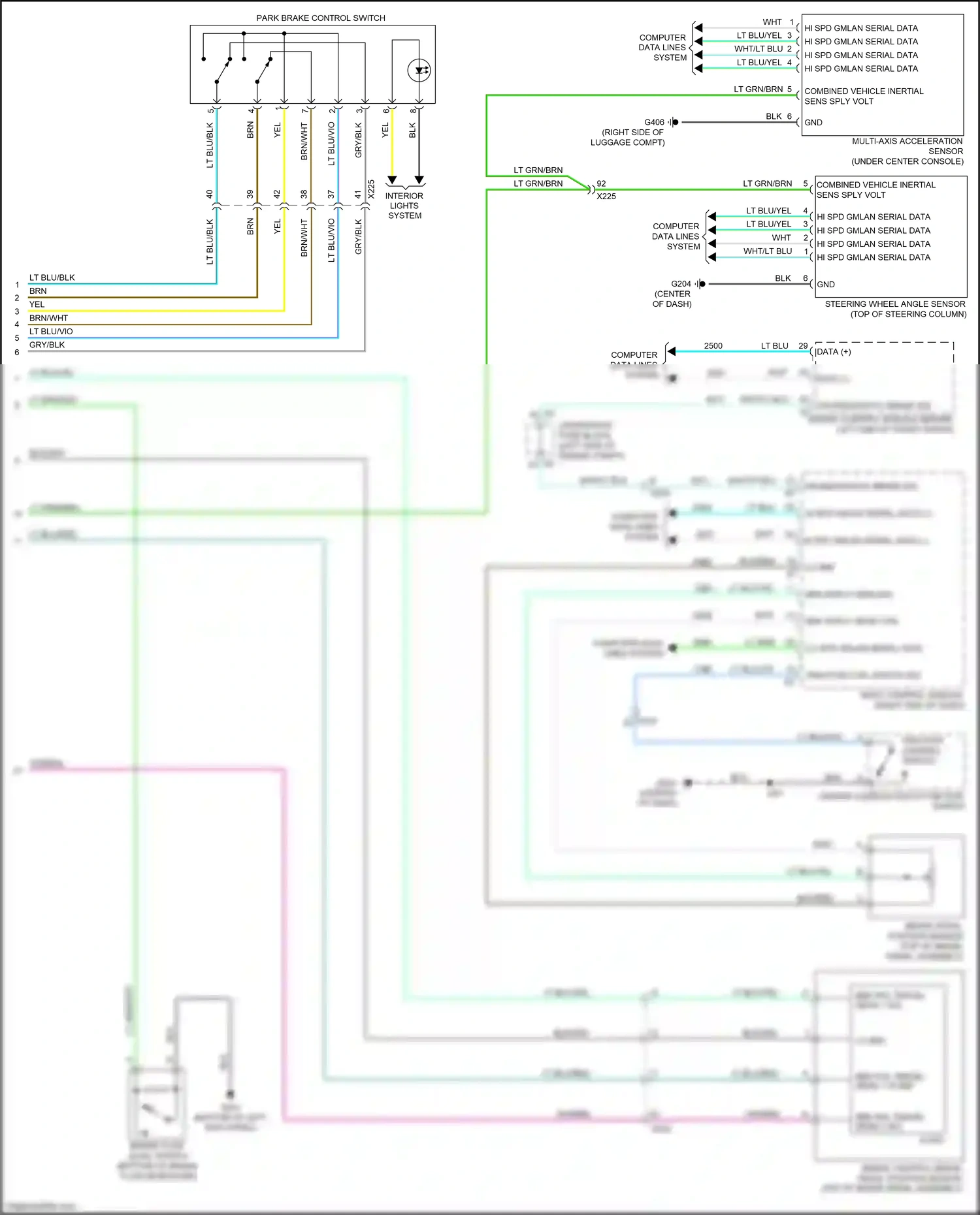 Cadillac ELR I facelift (2015-2016) multi-axis acceleration sensor wiring diagram  (1 of 2)