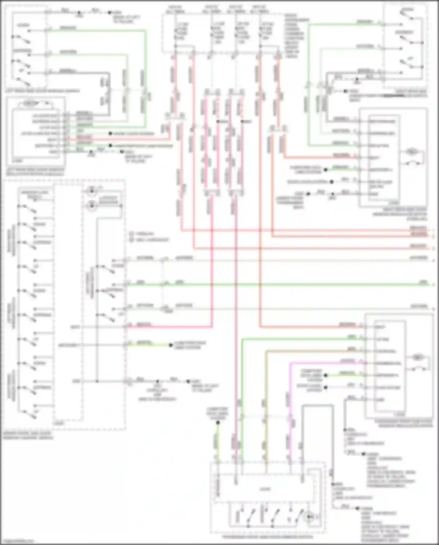 Escalade-V Cadillac GMT 1XX (2022-2024): Power windows circuit (1 of 2)