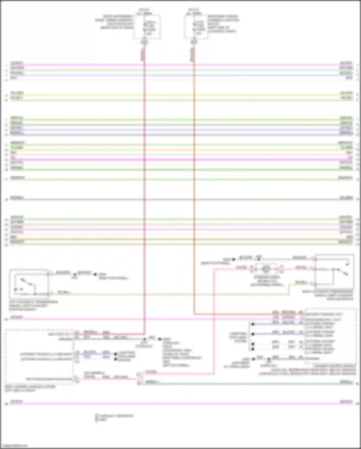 Wiring diagram left automatic transmission manual shift auxiliary position switch for Cadillac Escalade-V GMT 1XX (2022-2024) (1 of 2)