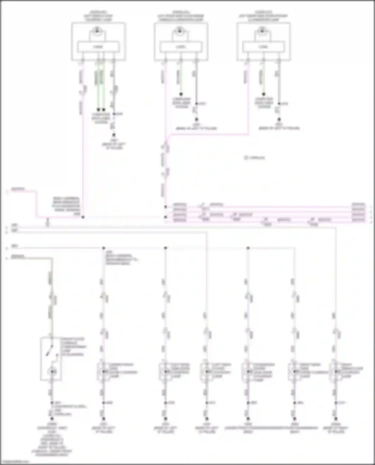 Wiring diagram left rear floor courtesy lamp for Cadillac Escalade-V GMT 1XX (2022-2024) (2 of 3)