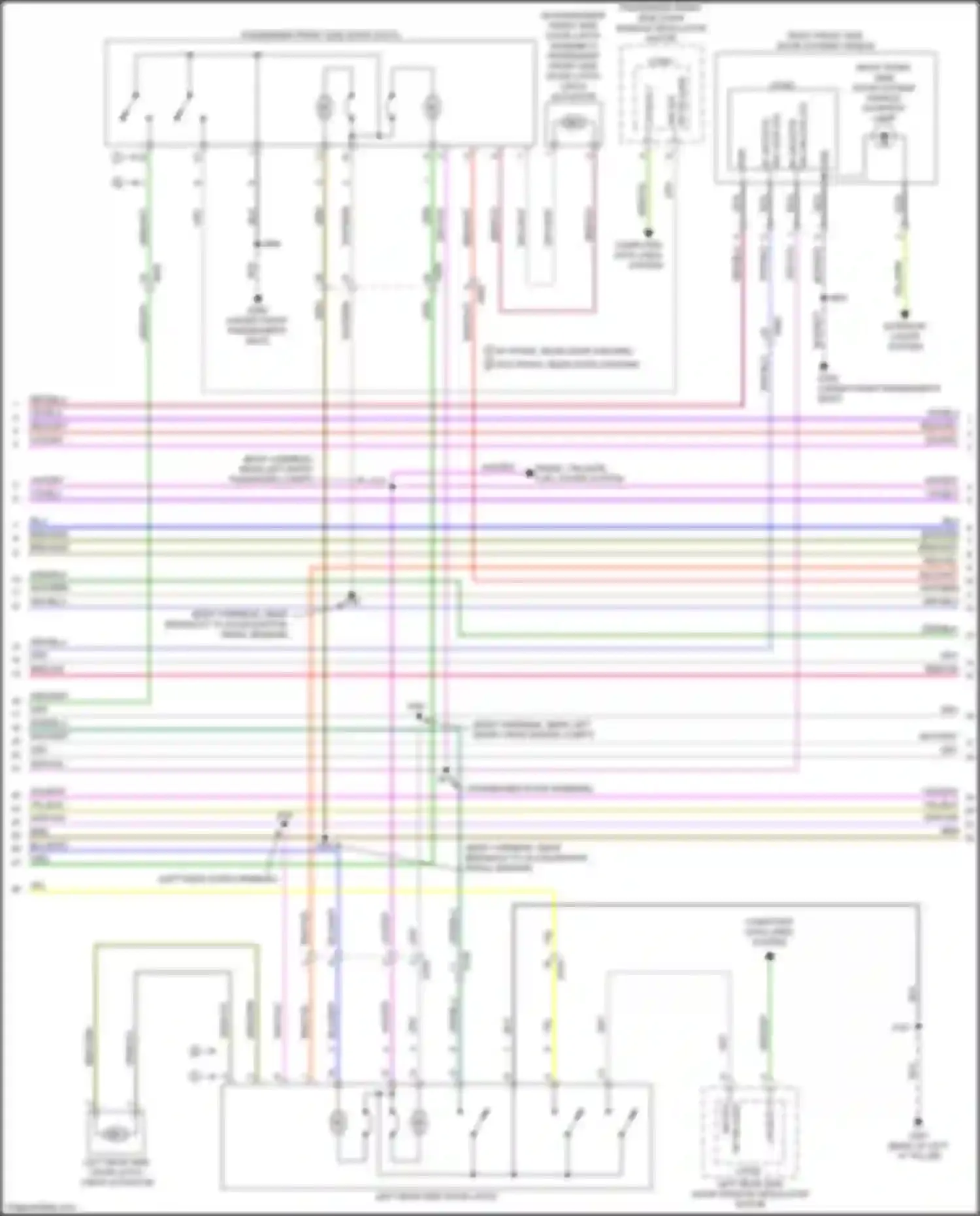 Wiring diagram left rear side door latch for Cadillac Escalade-V GMT 1XX (2022-2024) (1 of 8)