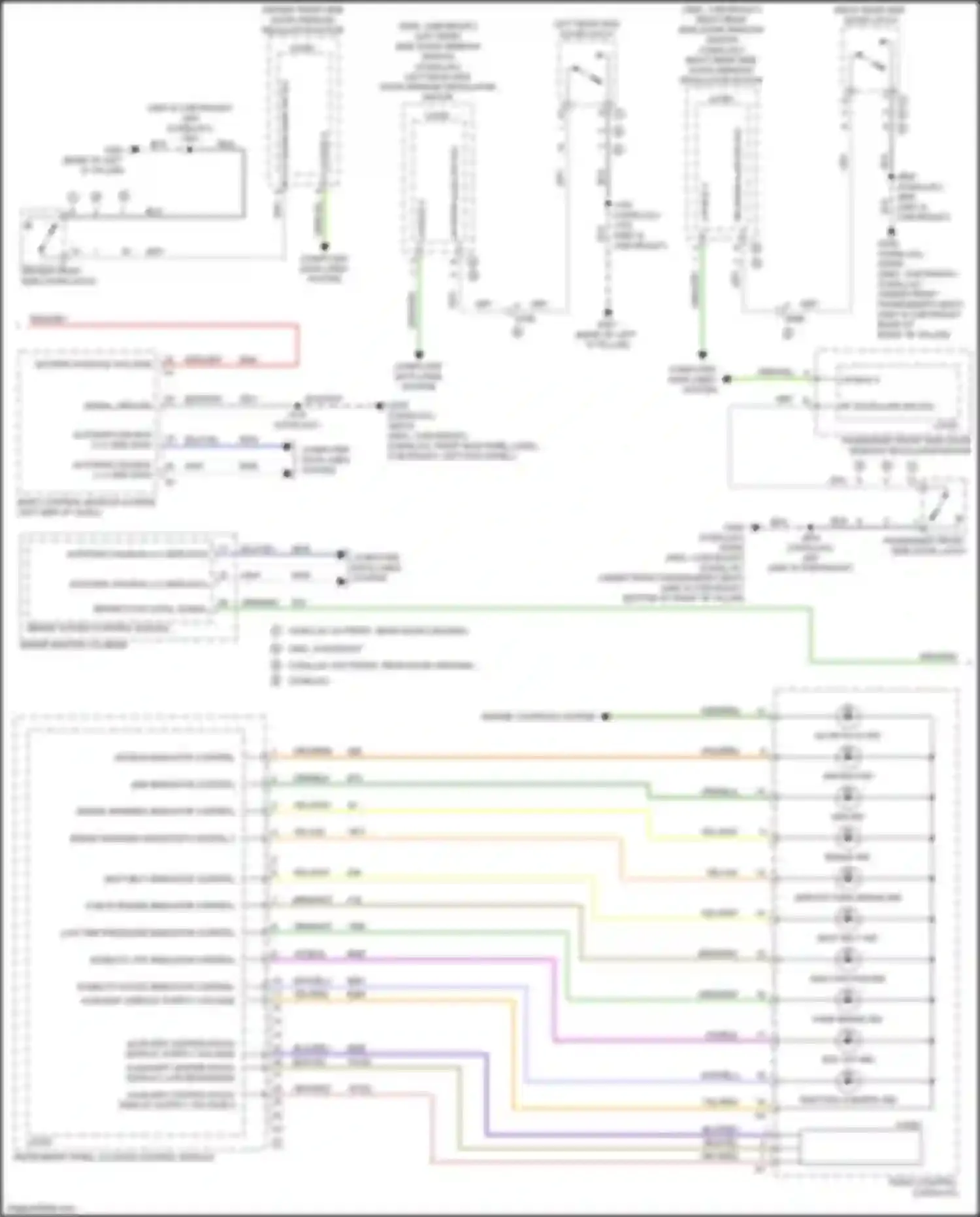 Wiring diagram left rear side door window switch for Cadillac Escalade-V GMT 1XX (2022-2024) (4 of 6)