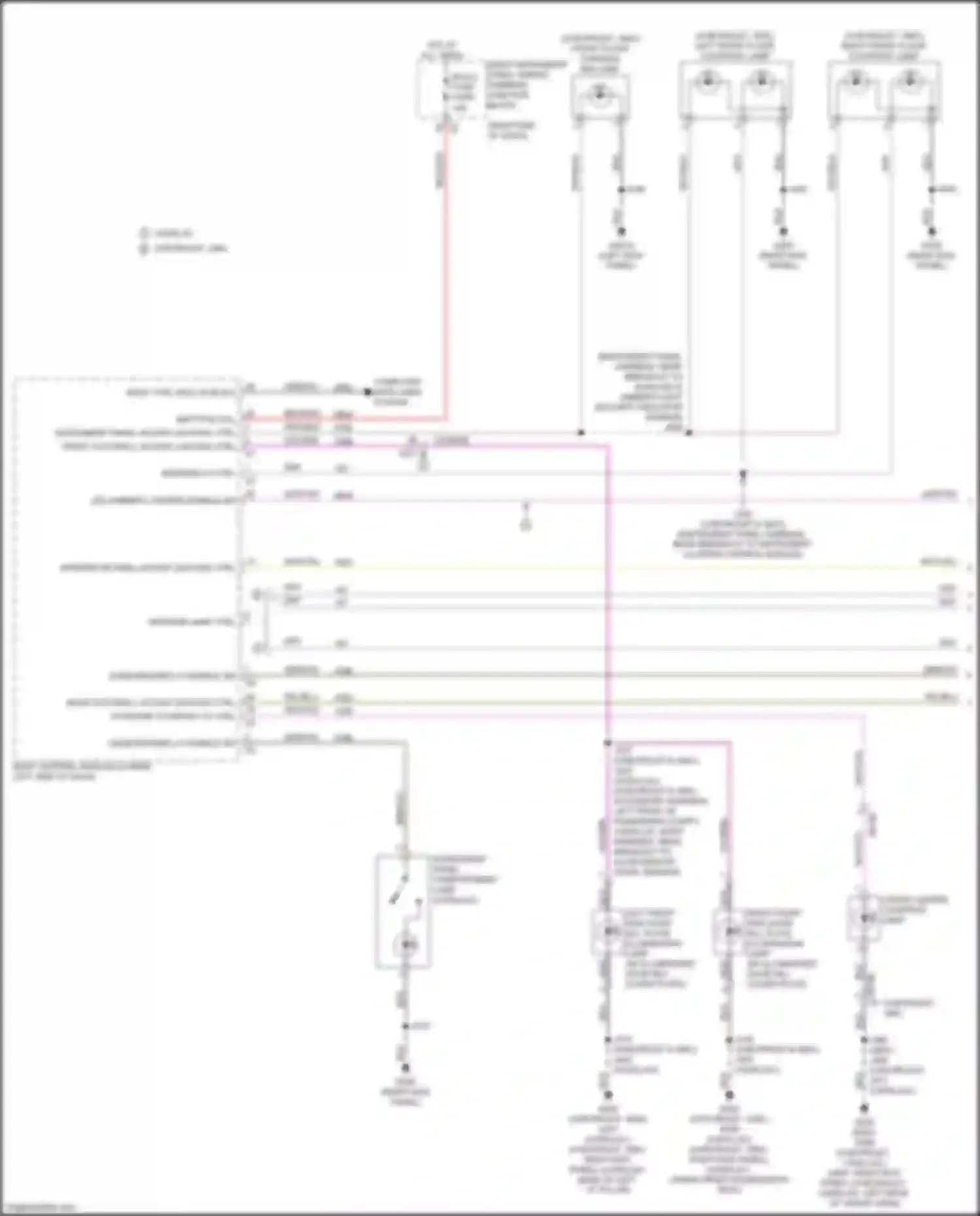 Escalade Cadillac GMT 1XX (2020-2024): Courtesy lamps circuit (1 of 9)