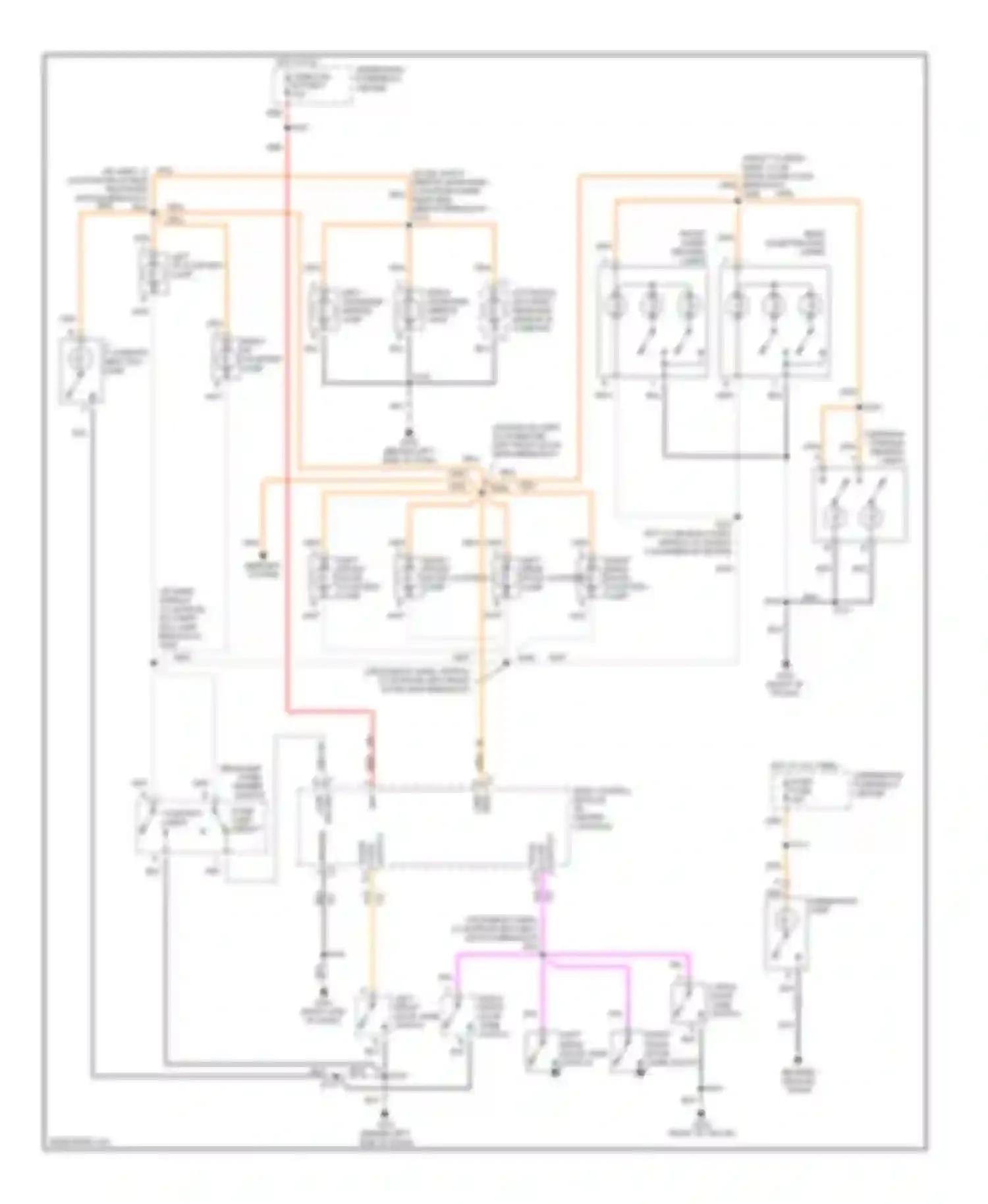 Escalade Cadillac GMT400 (1998-2000): Courtesy lamps circuit