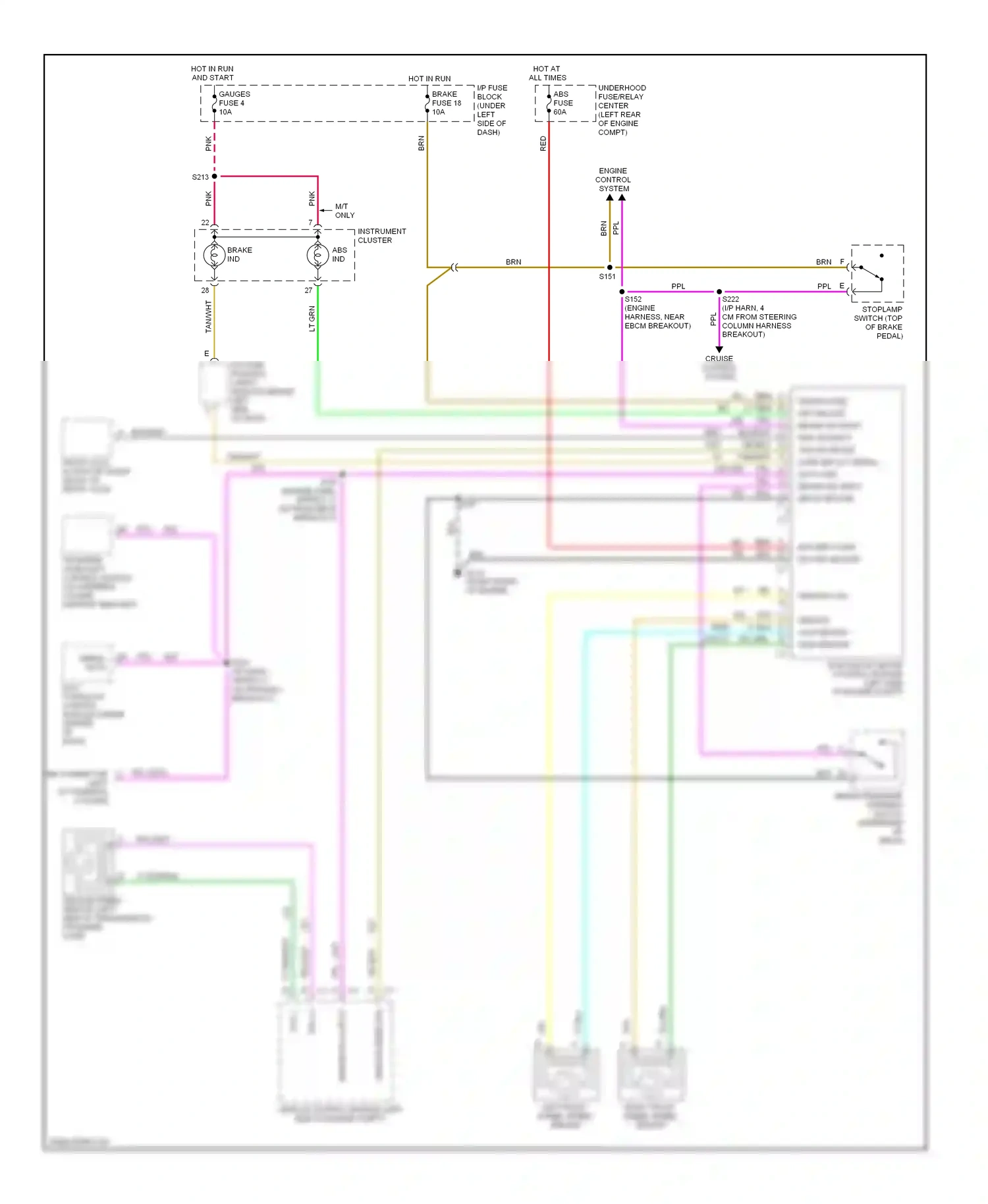 Cadillac Escalade GMT400 (1998-2000) engine control system wiring diagram  (2 of 2)