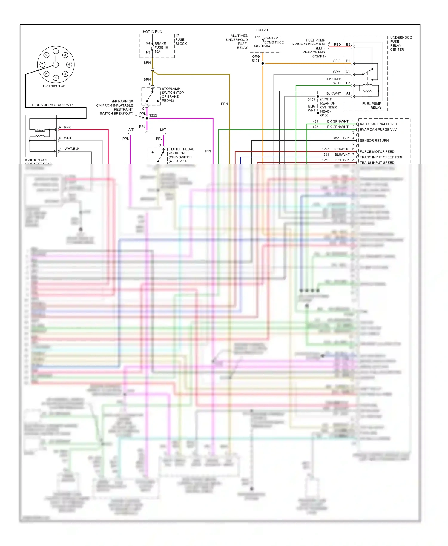 Cadillac Escalade GMT400 (1998-2000) pressure switch input wiring diagram  (1 of 1)