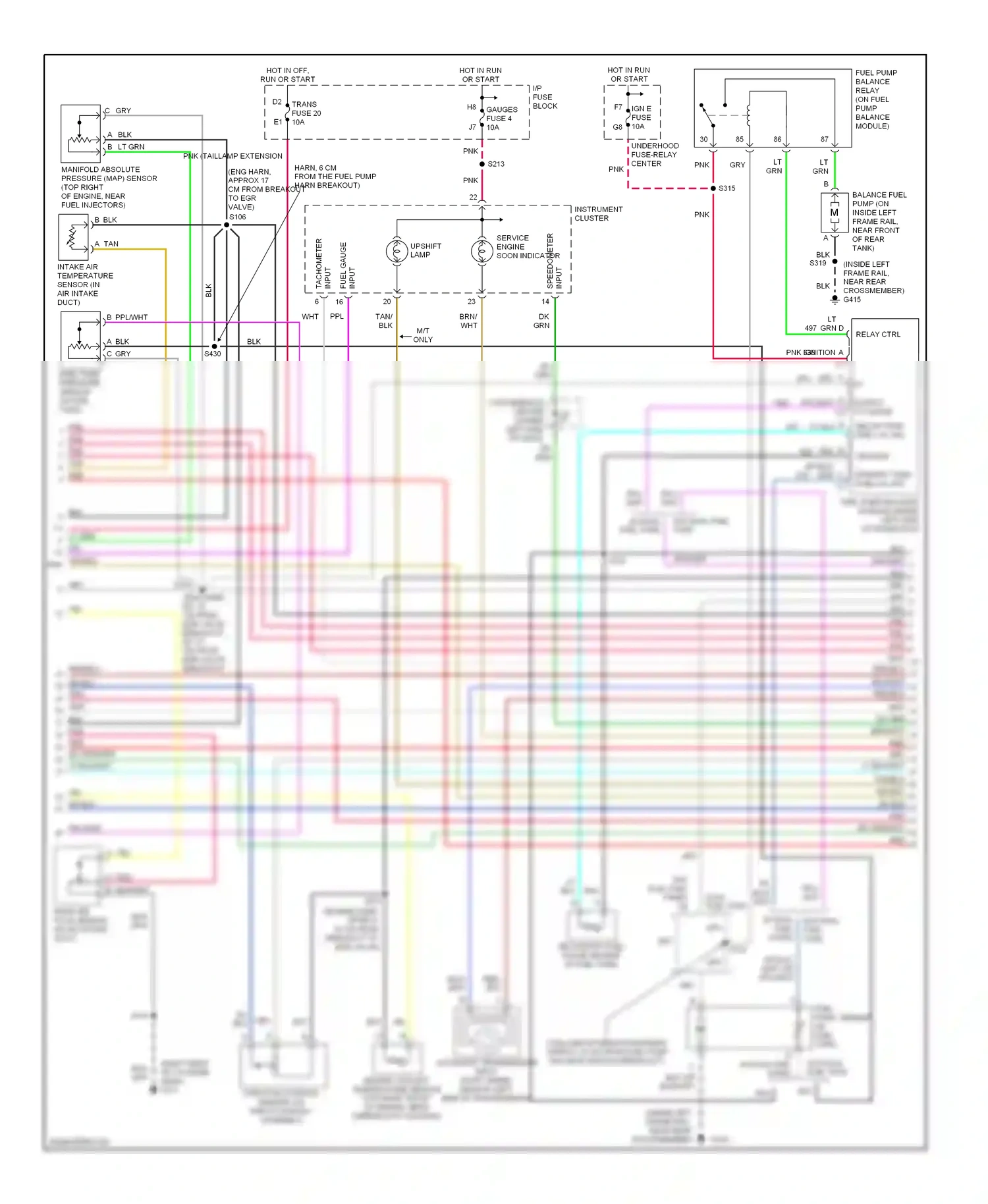 Cadillac Escalade GMT400 (1998-2000) relay ctrl wiring diagram  (2 of 2)