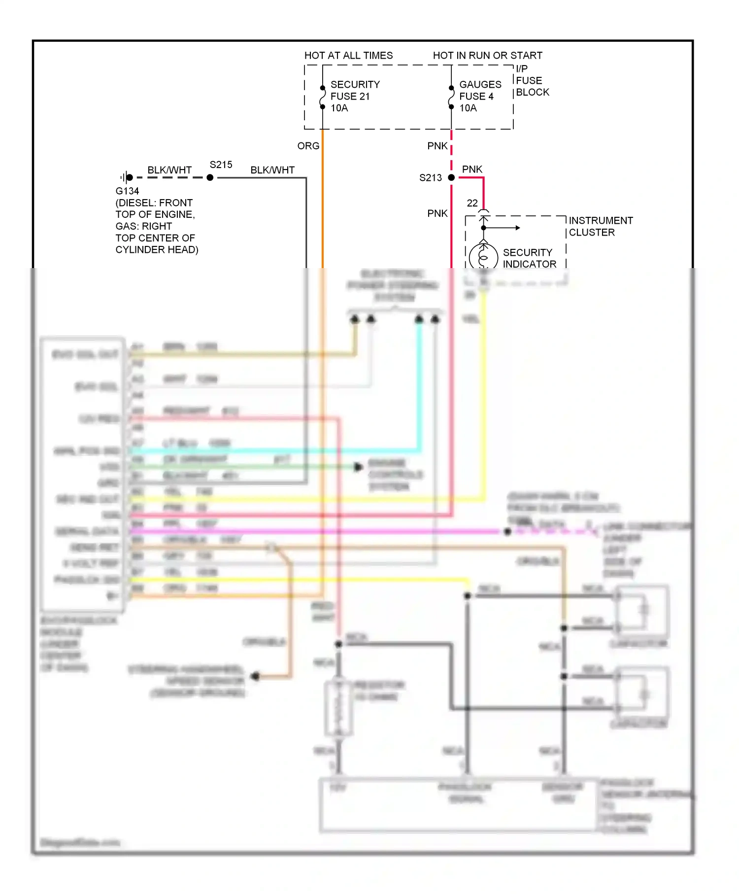 Cadillac Escalade GMT400 (1998-2000) sensor grd wiring diagram  (1 of 1)