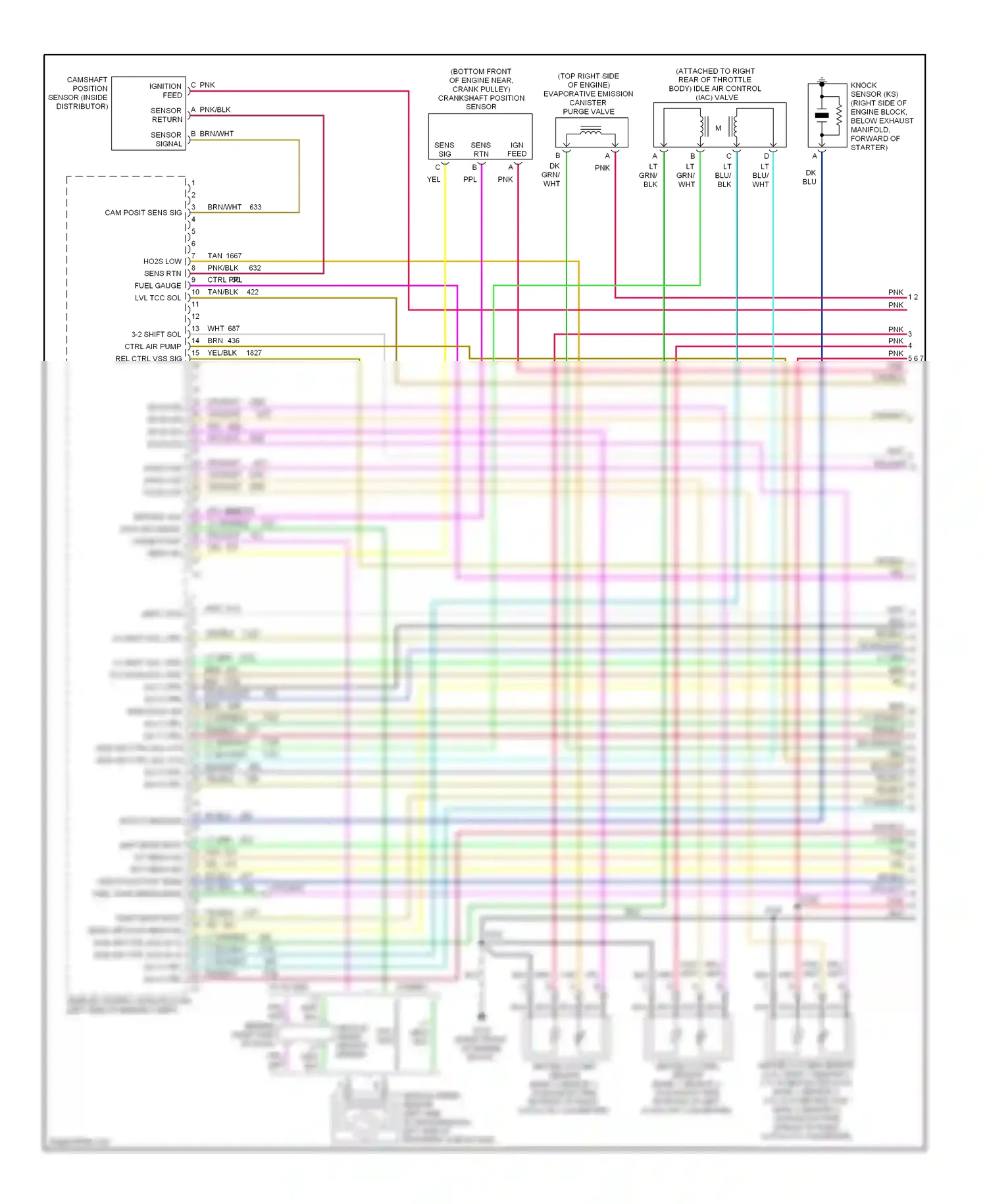 Cadillac Escalade GMT400 (1998-2000) vehicle speed sensor buffer wiring diagram  (2 of 2)