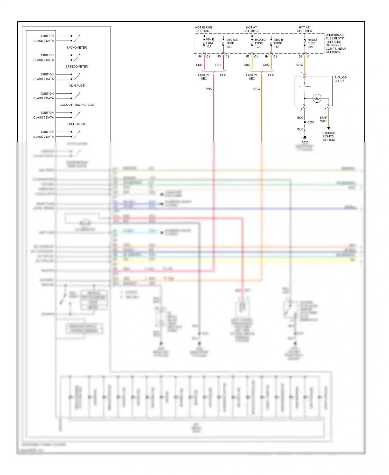 Cadillac Escalade GMT800 (2001-2006) ignition class 2 data wiring diagram  (1 of 1)