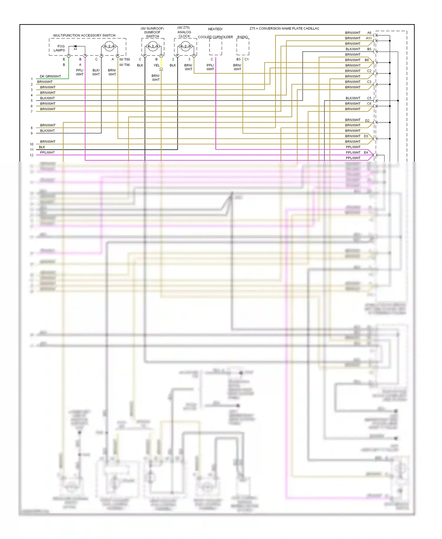 Cadillac Escalade GMT800 (2001-2006) multifunction accessory switch wiring diagram  (4 of 5)