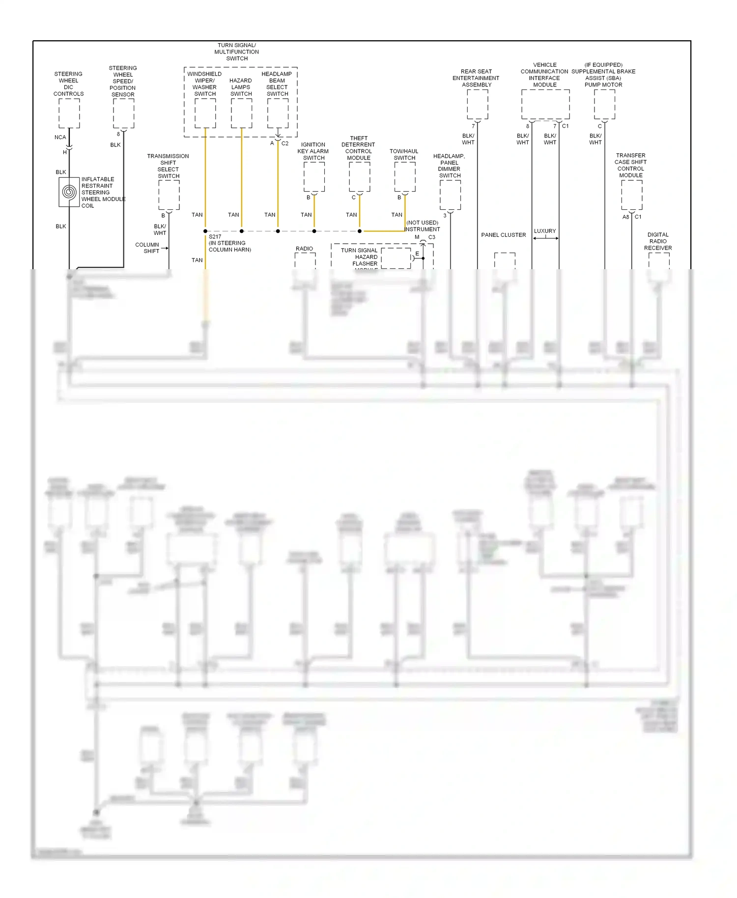 Cadillac Escalade GMT800 (2001-2006) multifunction accessory switch wiring diagram  (1 of 5)