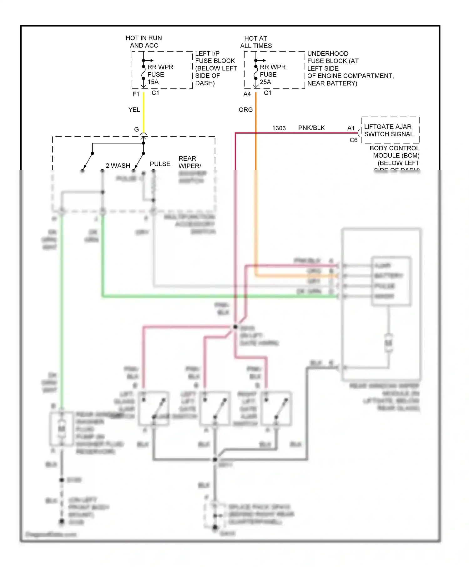 Cadillac Escalade GMT800 (2001-2006) multifunction accessory switch wiring diagram  (5 of 5)