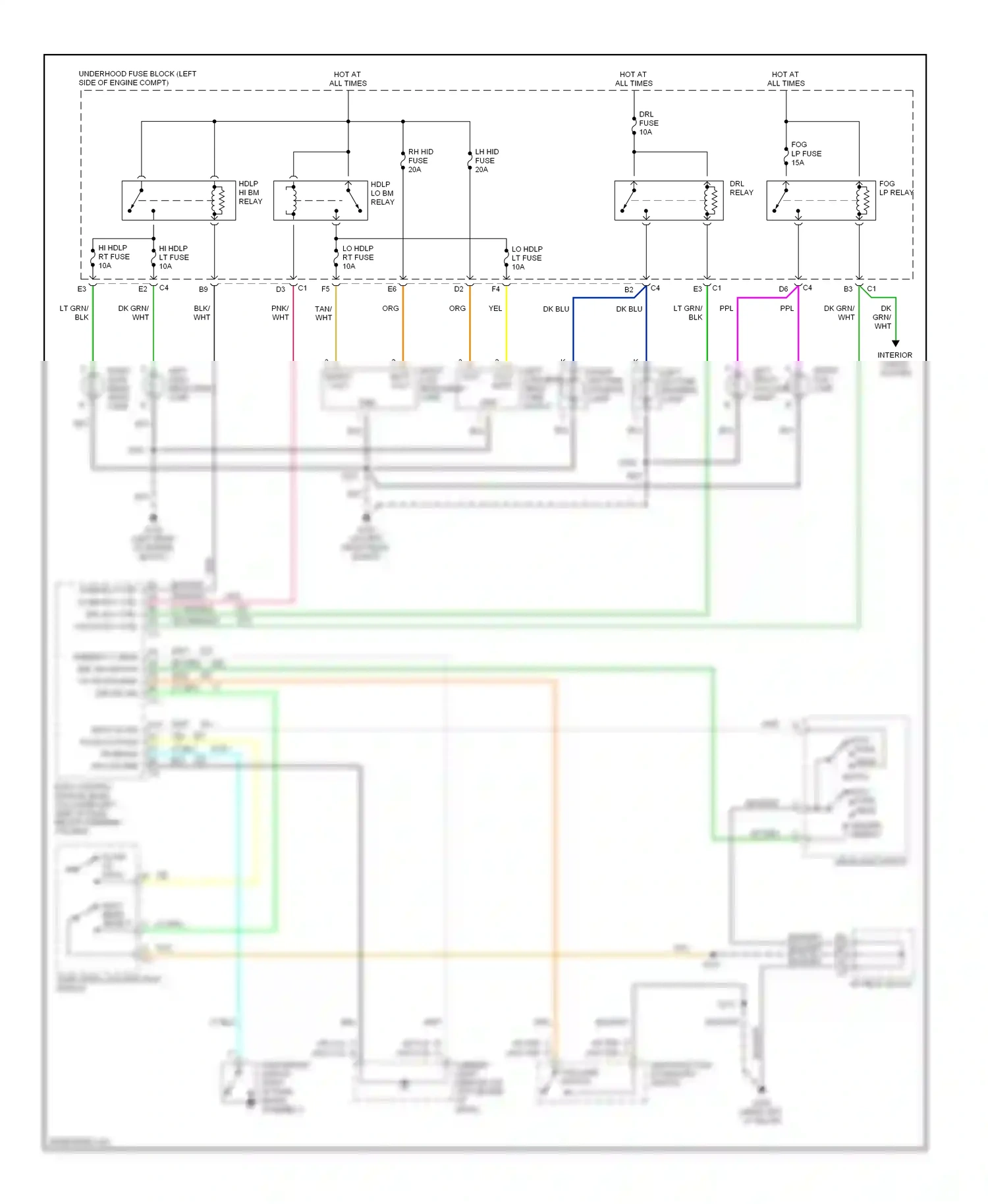 Cadillac Escalade GMT800 (2001-2006) multifunction accessory switch wiring diagram  (2 of 5)