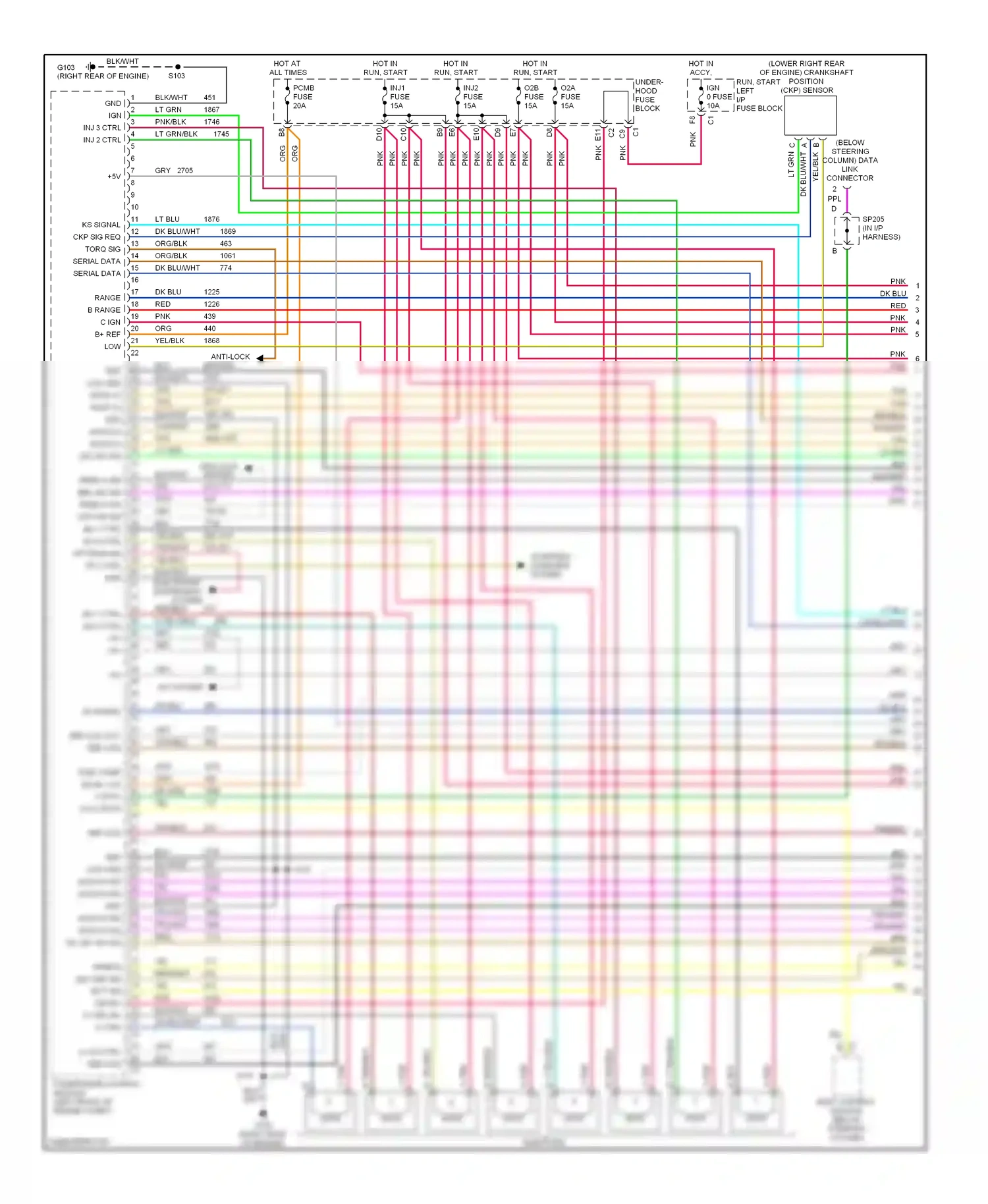 Cadillac Escalade GMT800 (2001-2006) range b range c ign b+ ref low wiring diagram  (1 of 2)