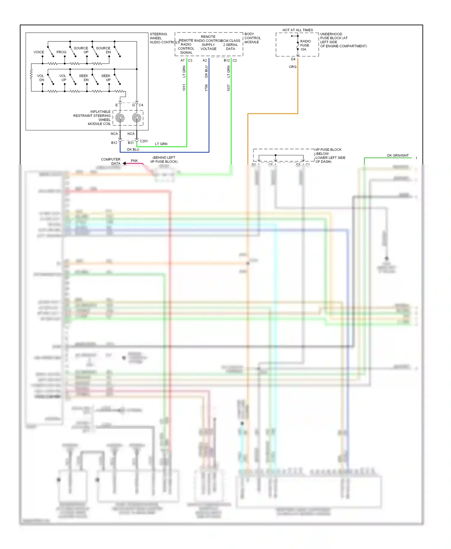 Cadillac Escalade GMT800 (2001-2006) source up wiring diagram  (4 of 6)