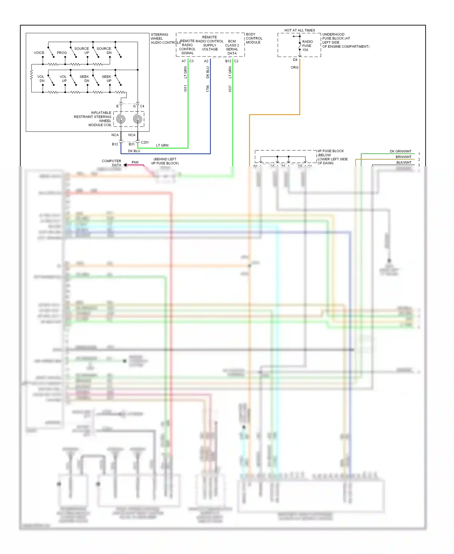 Cadillac Escalade GMT800 (2001-2006) source up wiring diagram  (3 of 6)