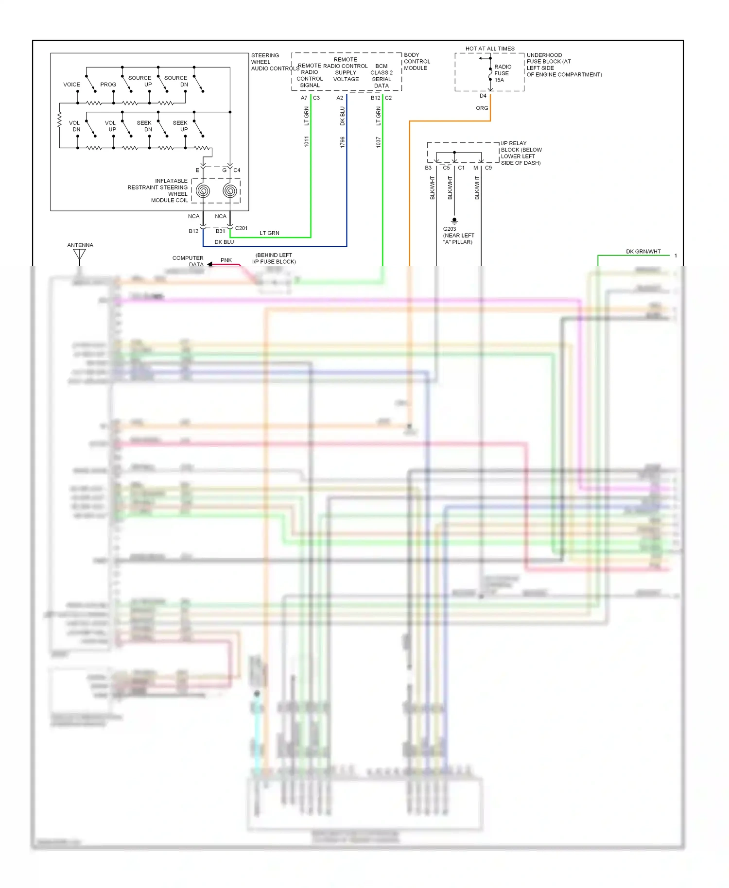 Cadillac Escalade GMT800 (2001-2006) source up wiring diagram  (1 of 6)
