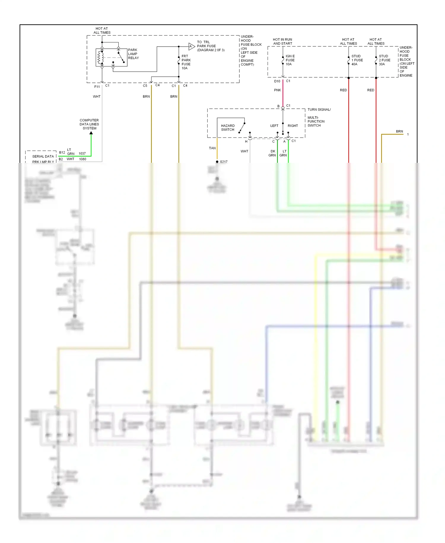Cadillac Escalade GMT800 (2001-2006) turn signal/ multi-function switch wiring diagram  (1 of 2)