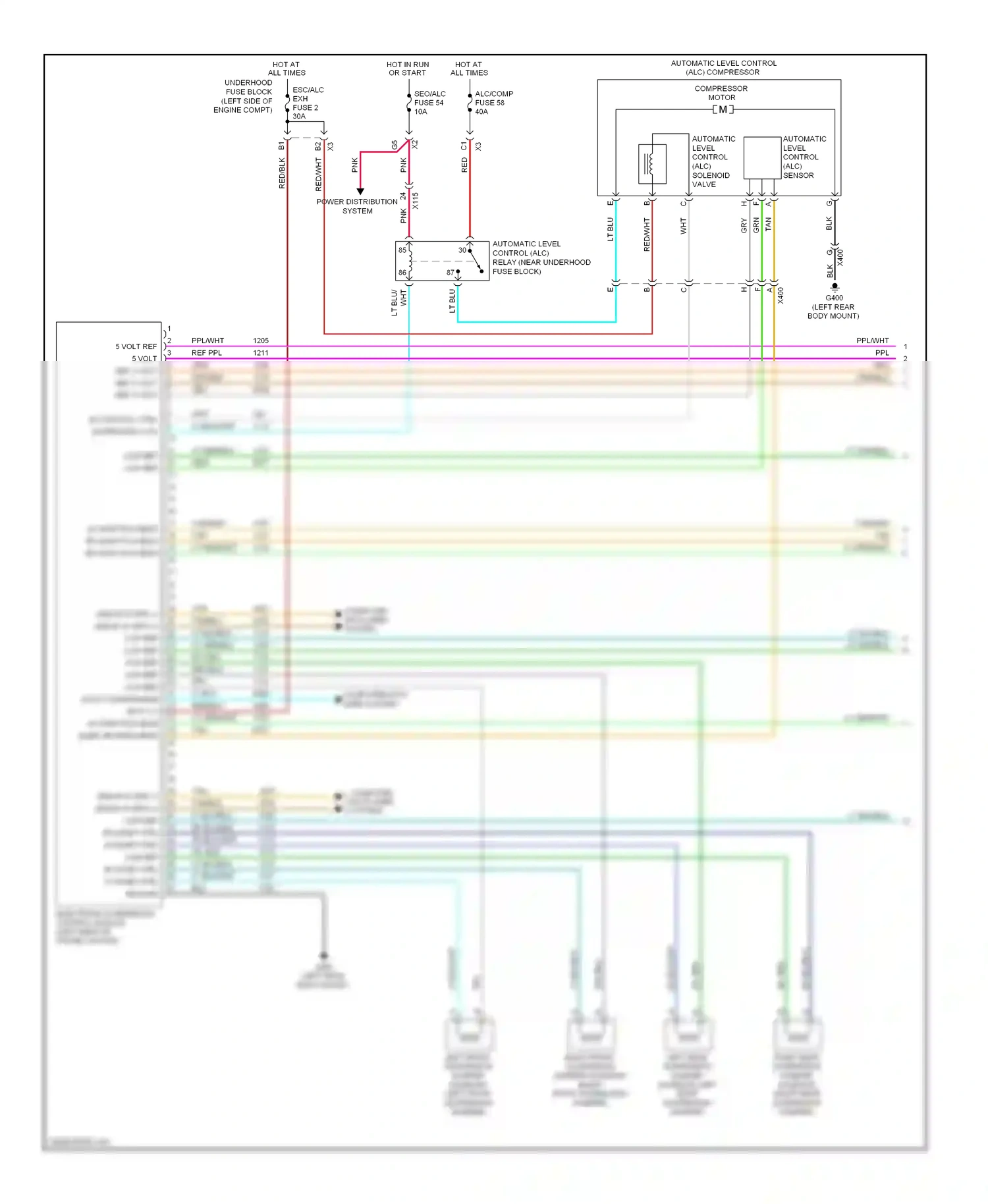 Cadillac Escalade GMT900 (2006-2014) automatic level control (alc) compressor wiring diagram  (1 of 1)