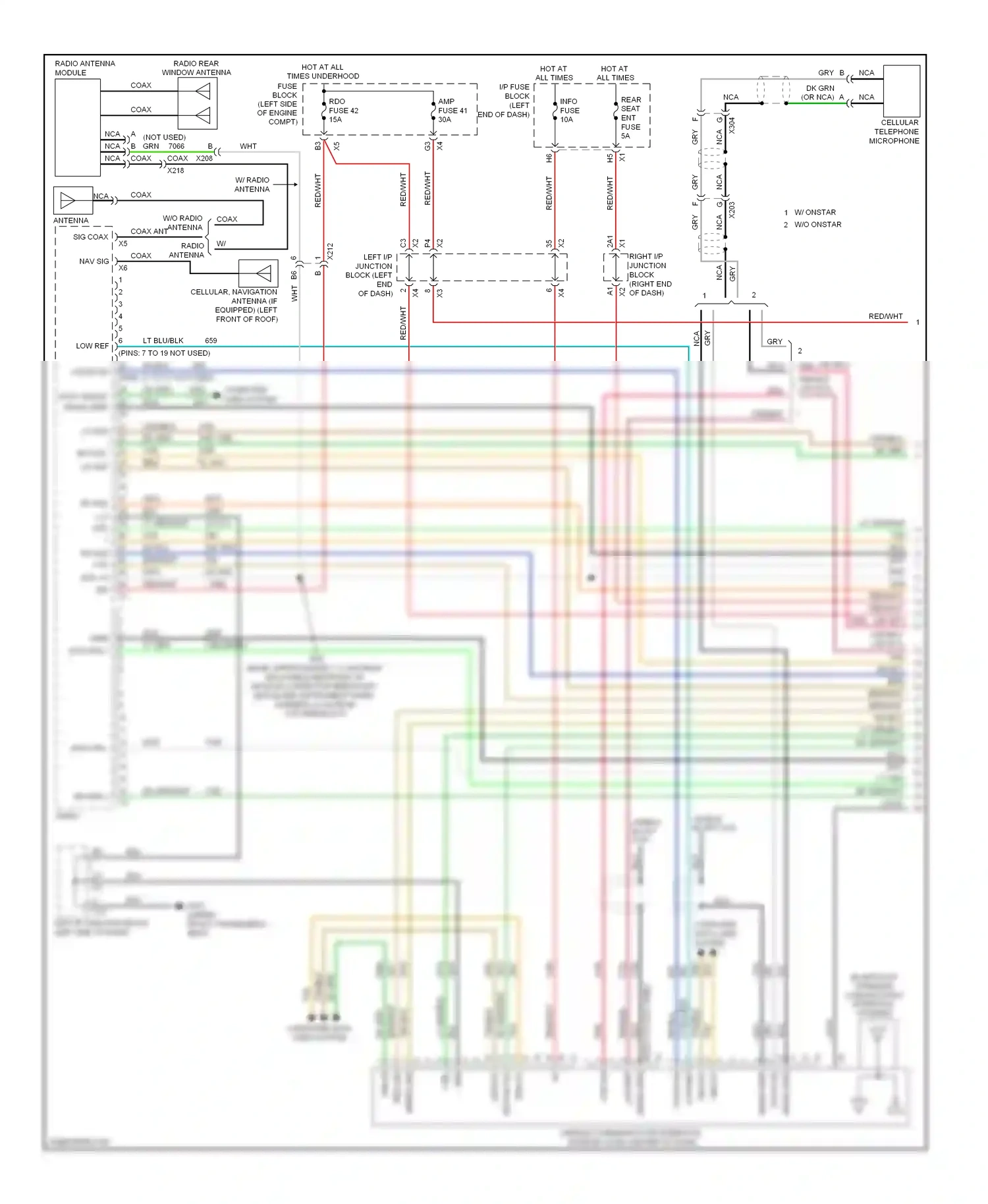Cadillac Escalade GMT900 (2006-2014) bluetooth wireless comunication interface antenna wiring diagram  (1 of 2)