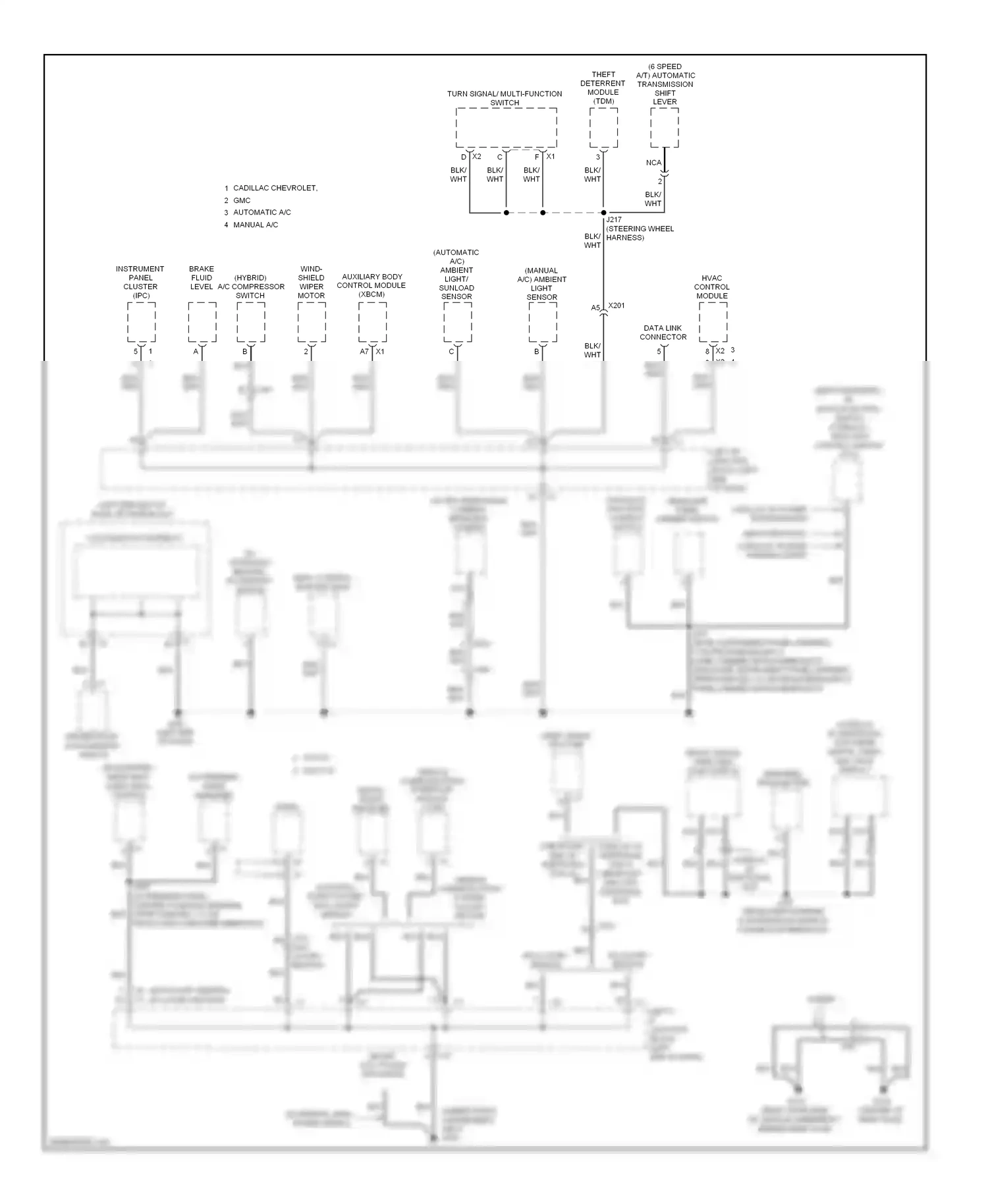 Cadillac Escalade GMT900 (2006-2014) turn signal/ multi-function switch wiring diagram  (4 of 7)