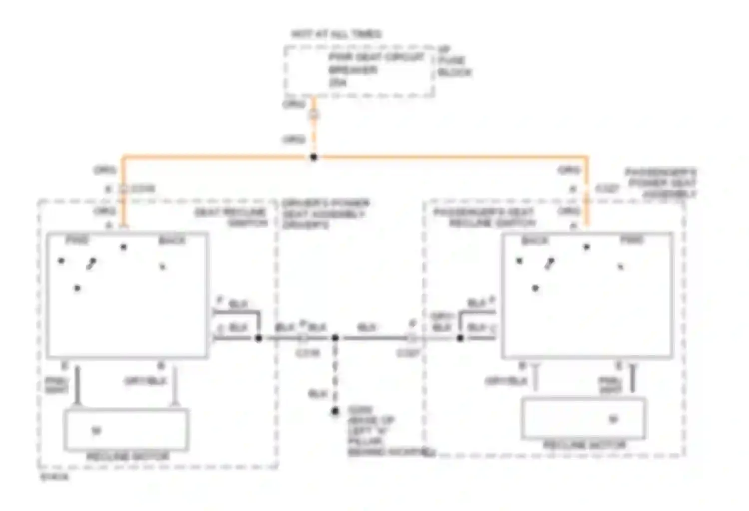 Fleetwood Cadillac II (1993-1996): Recliner circuit, with memory seats
