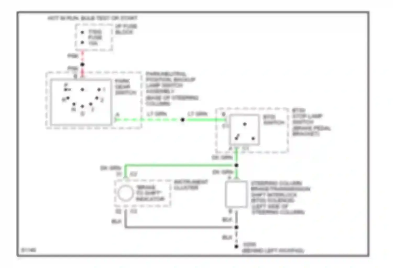 Fleetwood Cadillac II (1993-1996): Shift interlock circuit