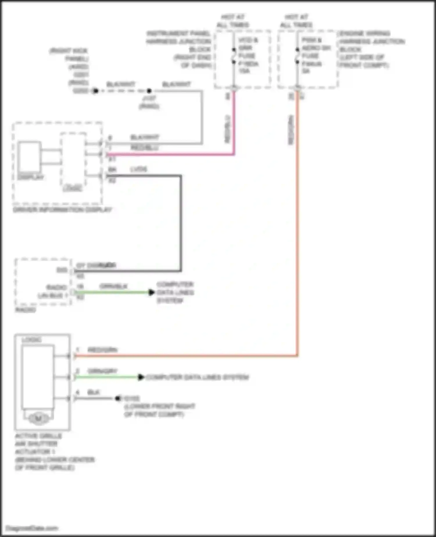 Lyriq Cadillac I (2022-2024): Grille shutter circuit