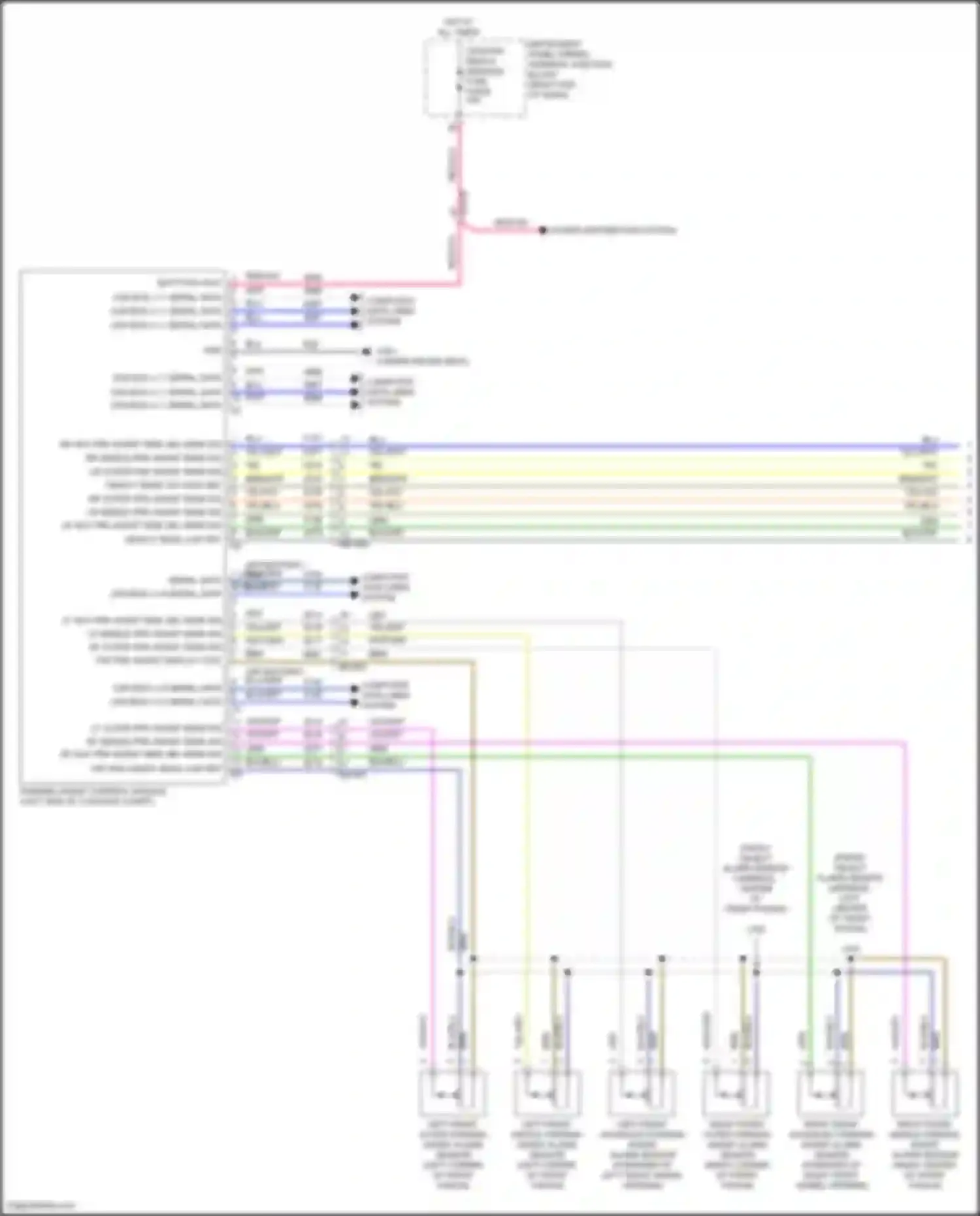 Wiring diagram left front middle parking assist alarm sensor for Cadillac Lyriq I (2022-2024) (1 of 1)