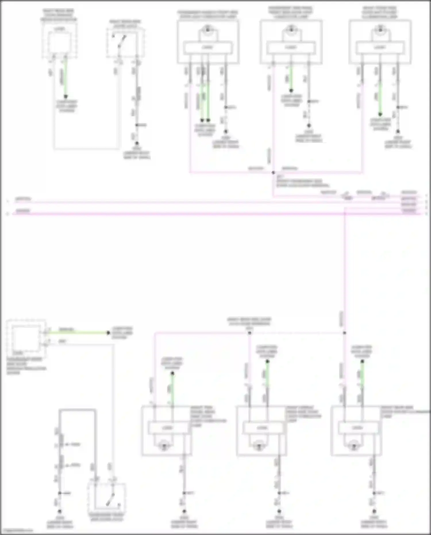 Wiring diagram right front side door map pocket illumination lamp for Cadillac Lyriq I (2022-2024) (2 of 3)